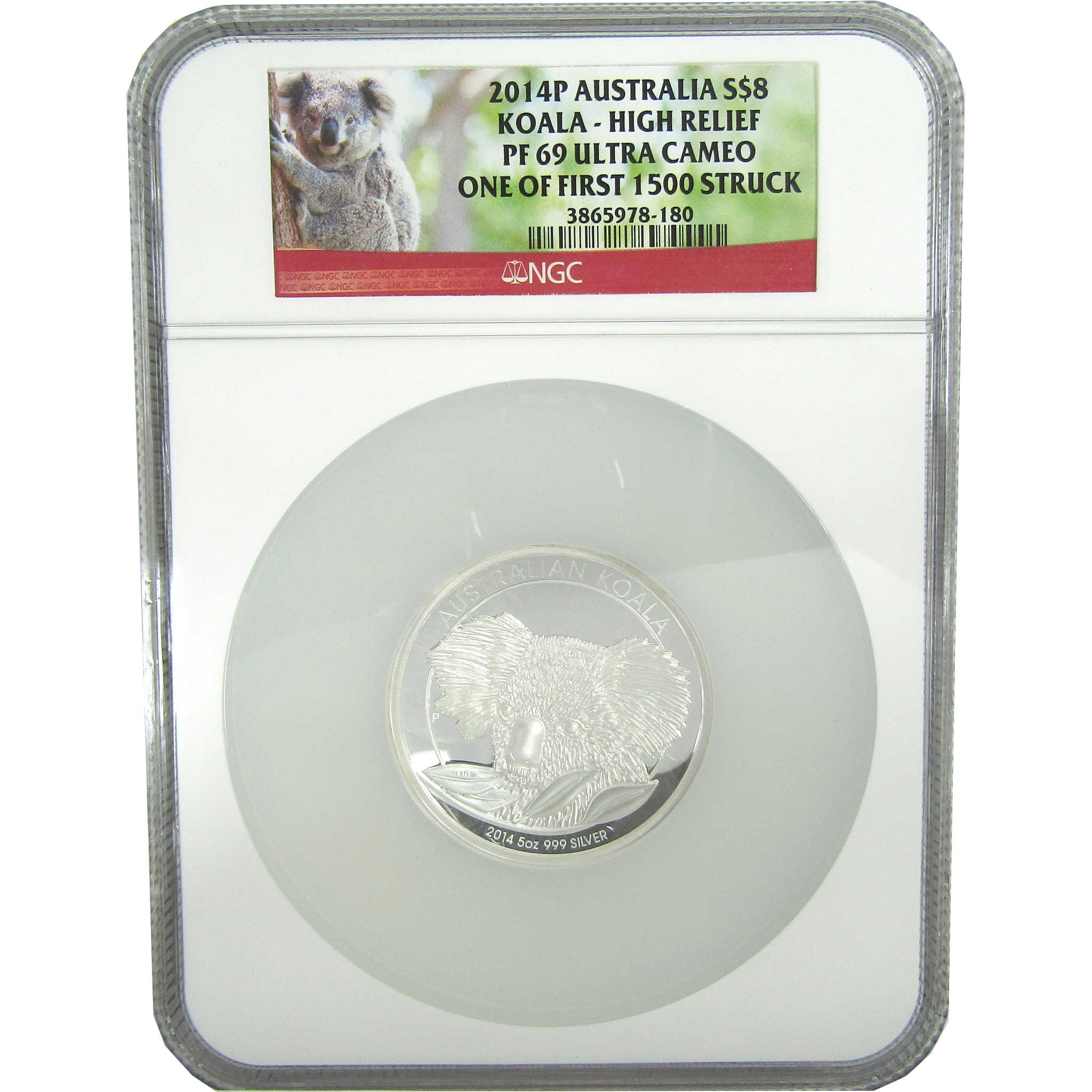 2014 P Australian Koala PF 69 UCAM NGC 5 oz Silver COA SKU:CPC9319