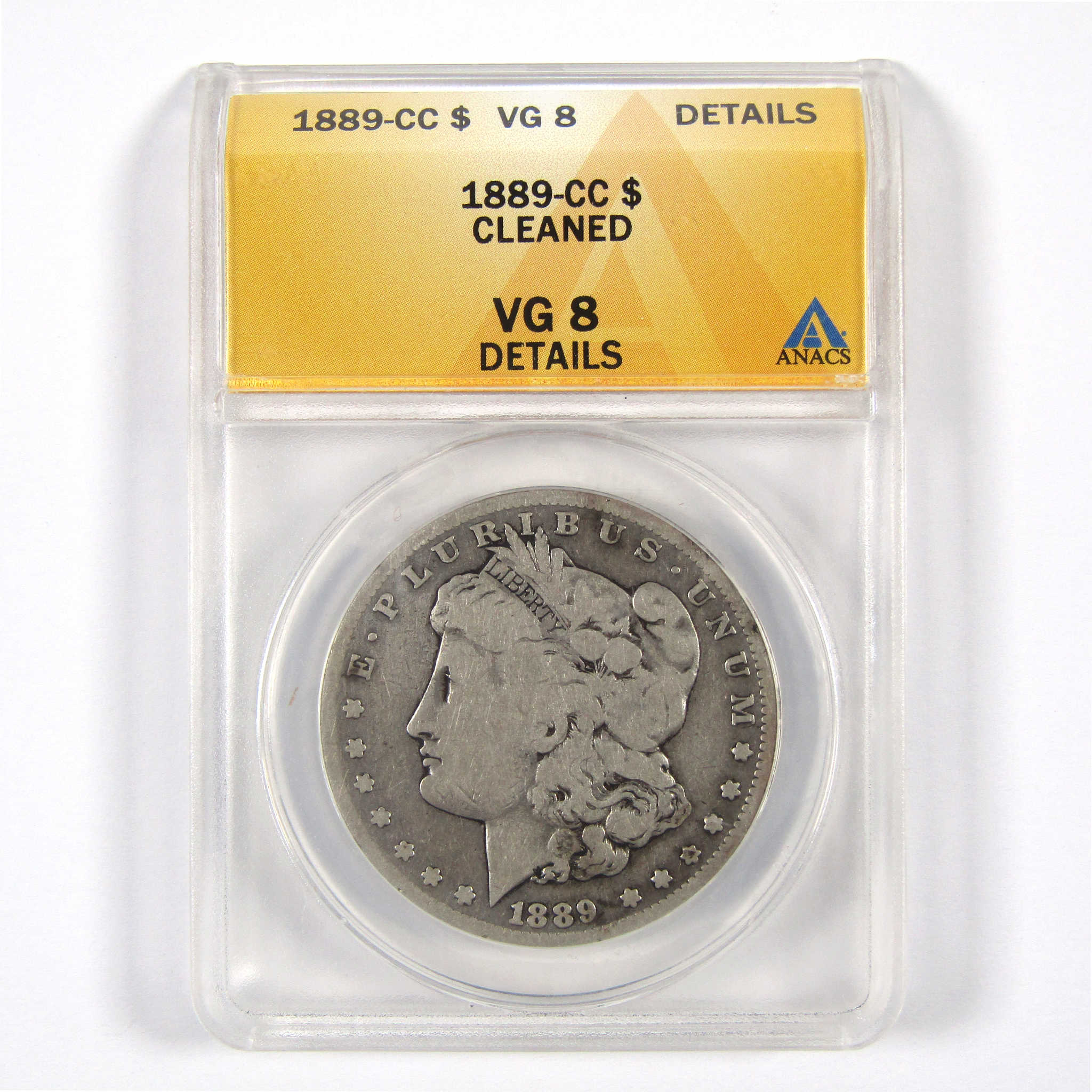 1889 CC Morgan Dollar VG 8 Details ANACS 90% Silver $1 Coin SKU:I8743 - Morgan coin - Morgan silver dollar - Morgan silver dollar for sale - Profile Coins &amp; Collectibles