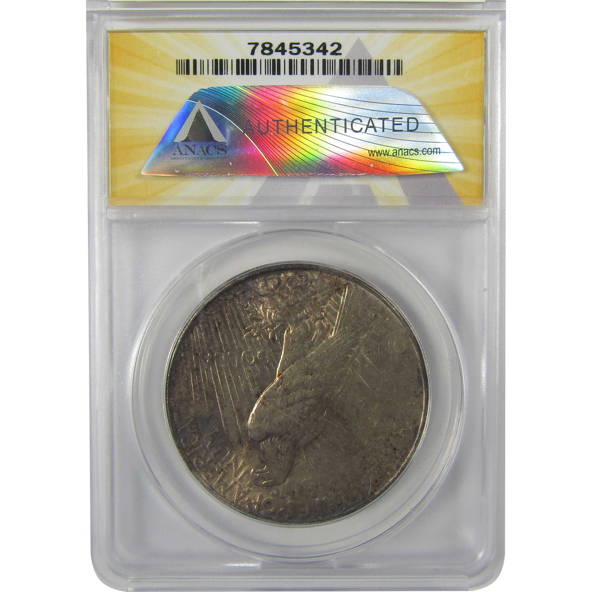 1934 D Peace Dollar AU 50 Details ANACS Silver $1 Coin SKU:I21586