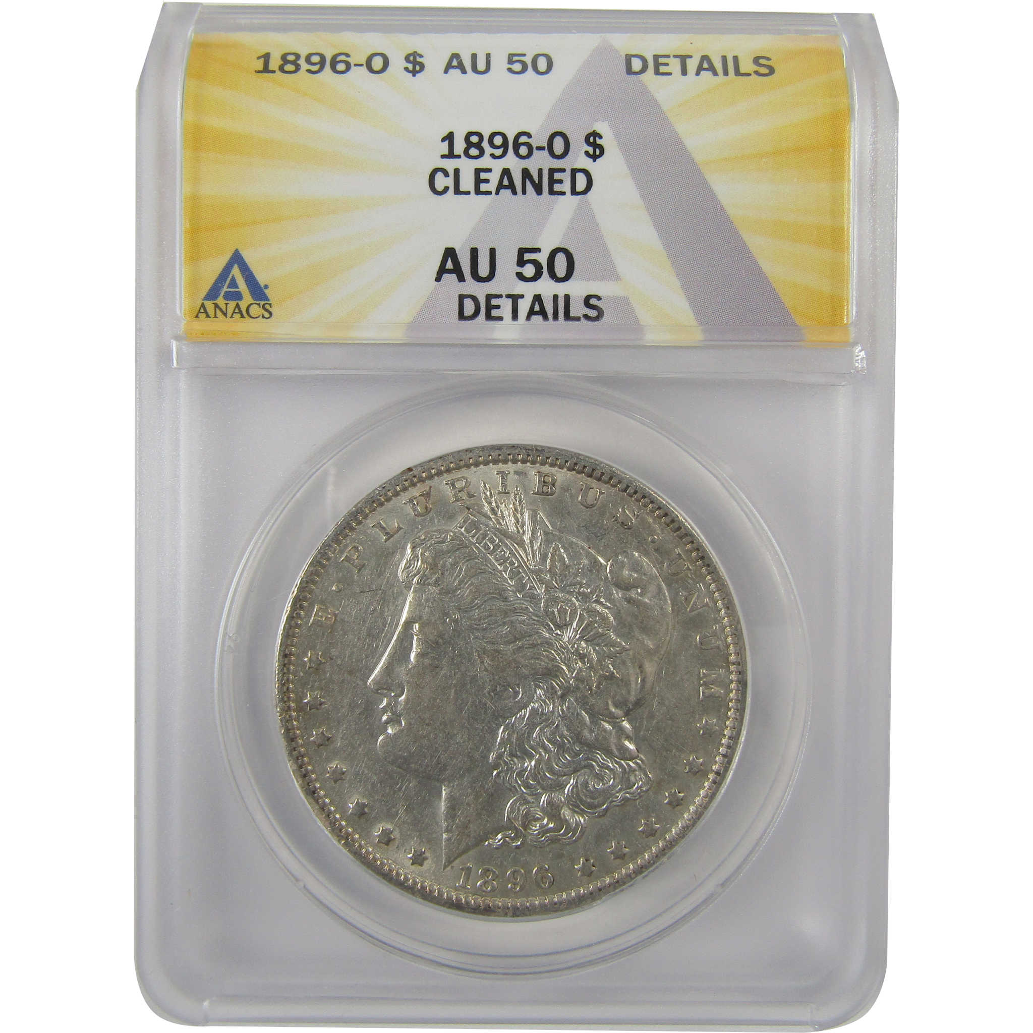 1896 O Morgan Dollar AU 50 Details ANACS Silver $1 Coin SKU:I19009 - Morgan coin - Morgan silver dollar - Morgan silver dollar for sale - Profile Coins &amp; Collectibles