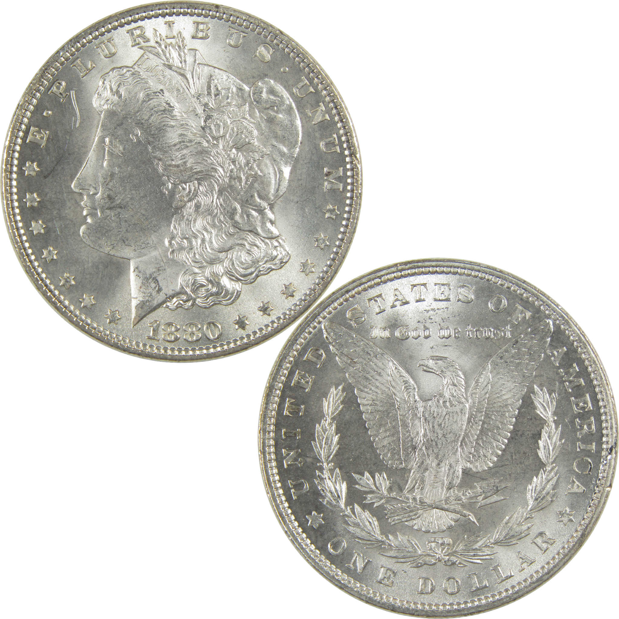 1880 Morgan Dollar BU Very Choice Uncirculated Silver $1 Coin - Morgan coin - Morgan silver dollar - Morgan silver dollar for sale - Profile Coins &amp; Collectibles