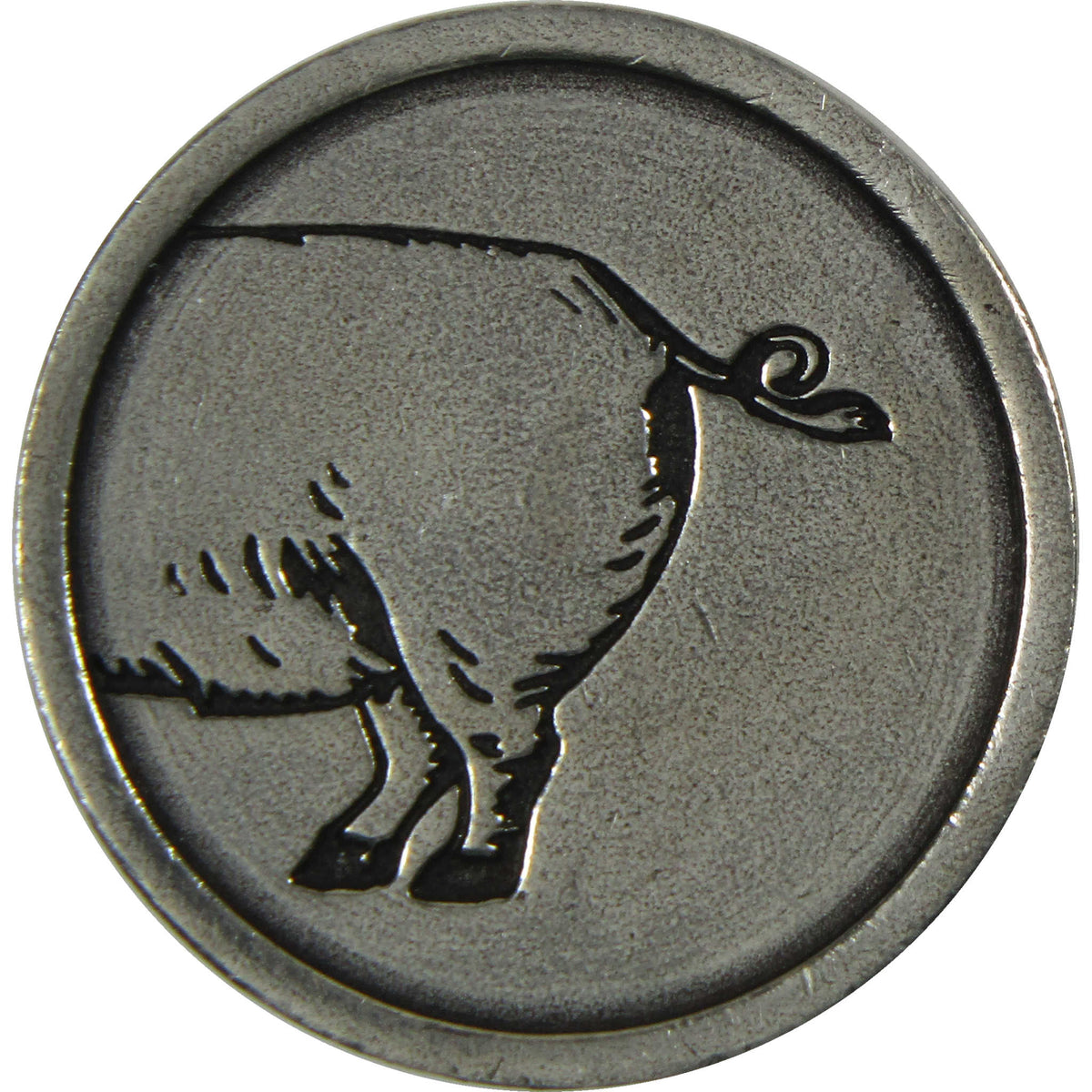 Pig Heads & Tails Pewter Pocket Coin
