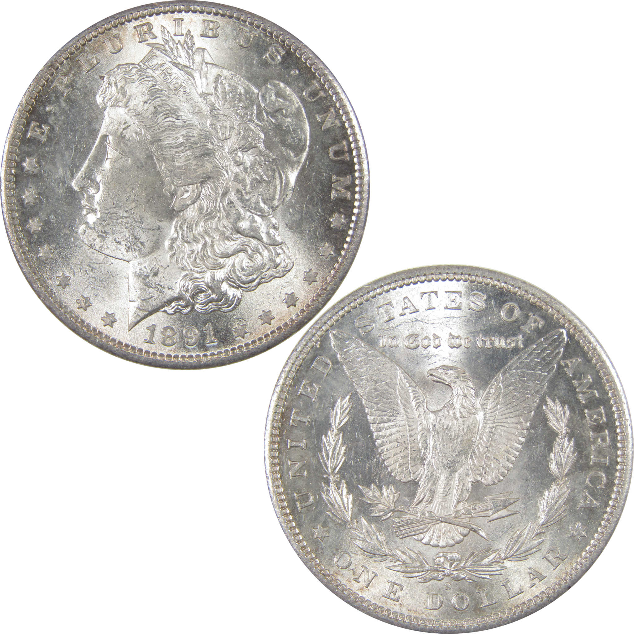 1891 S Morgan Dollar BU Choice Uncirculated Silver $1 Coin SKU:I16949 - Morgan coin - Morgan silver dollar - Morgan silver dollar for sale - Profile Coins &amp; Collectibles