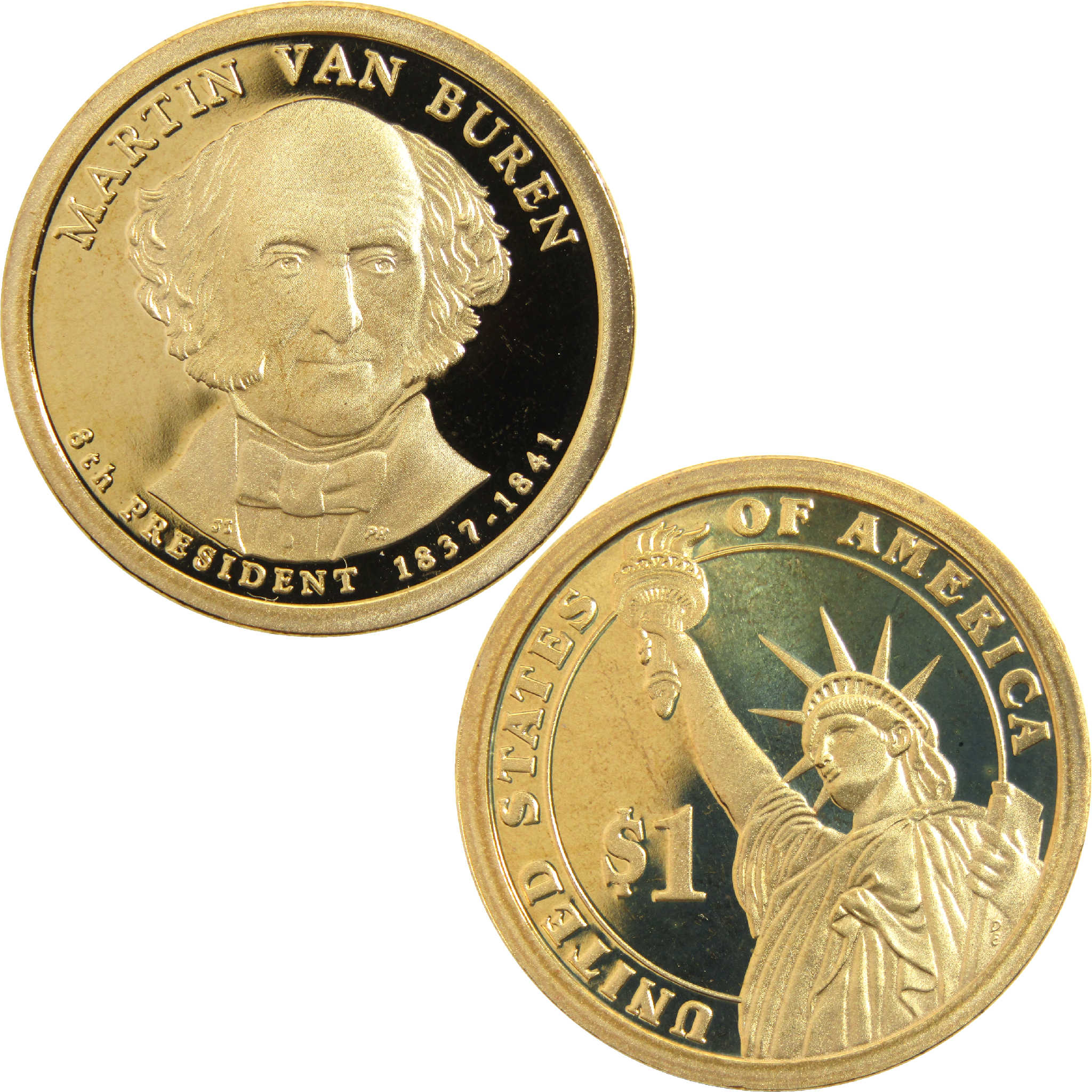 2008 S Martin Van Buren Presidential Dollar Choice Proof $1 Coin