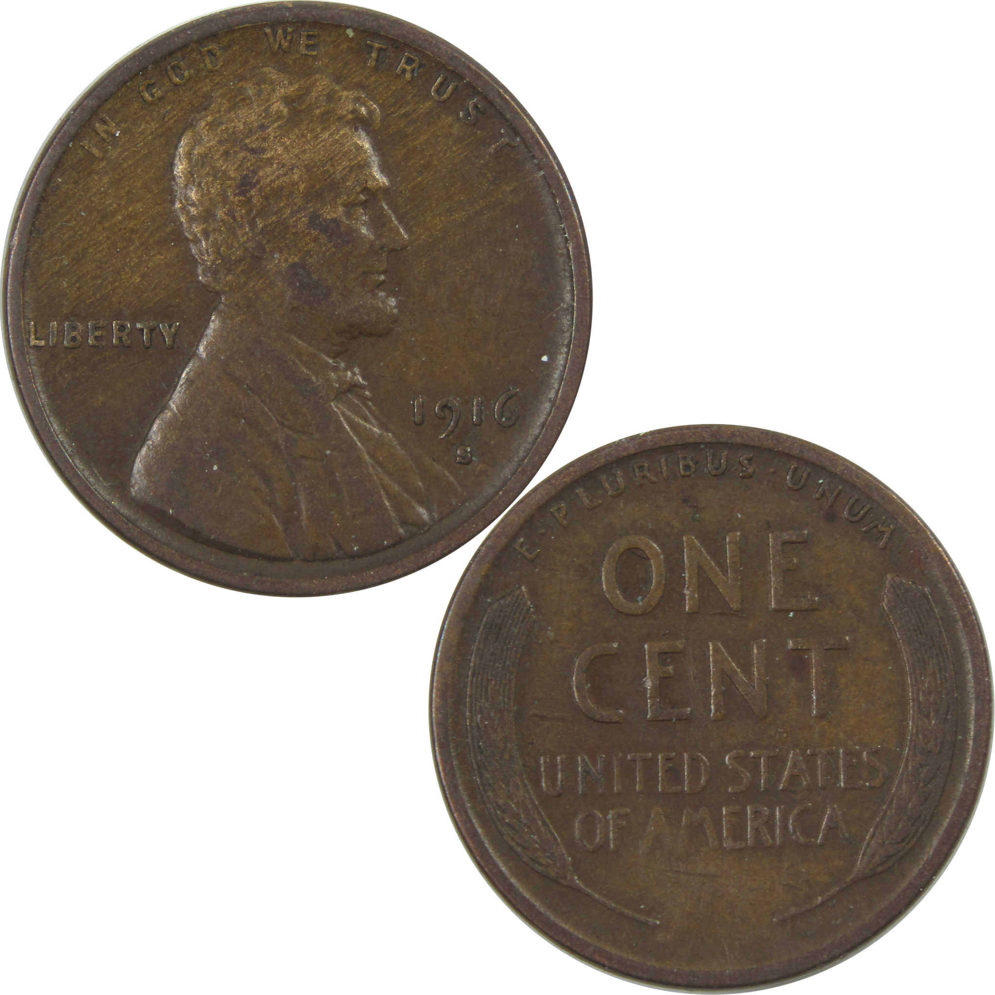 1916 S Lincoln Wheat Cent VF Very Fine Penny 1c Coin SKU:I15455