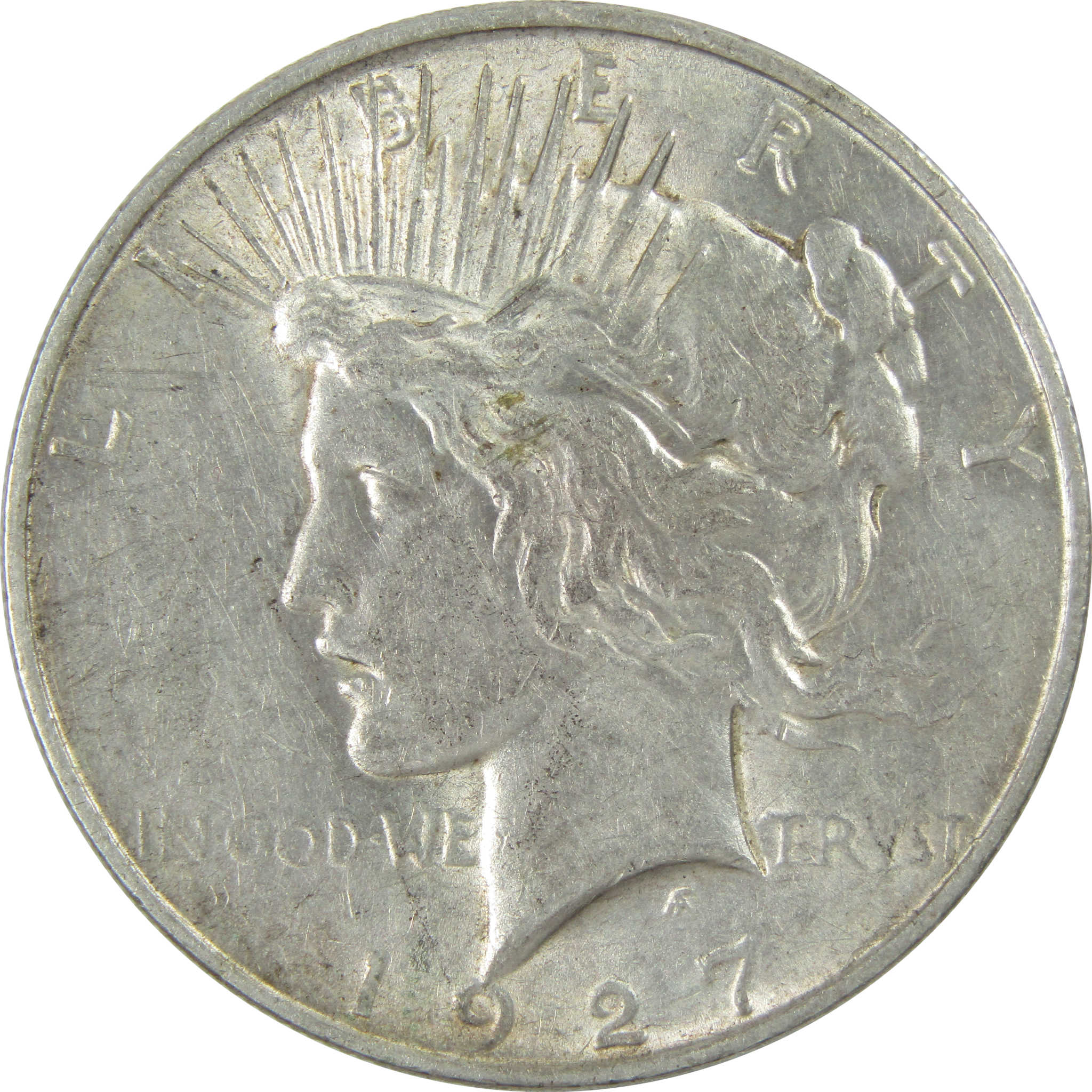1927 D Peace Dollar AU About Uncirculated Silver $1 Coin SKU:I13688