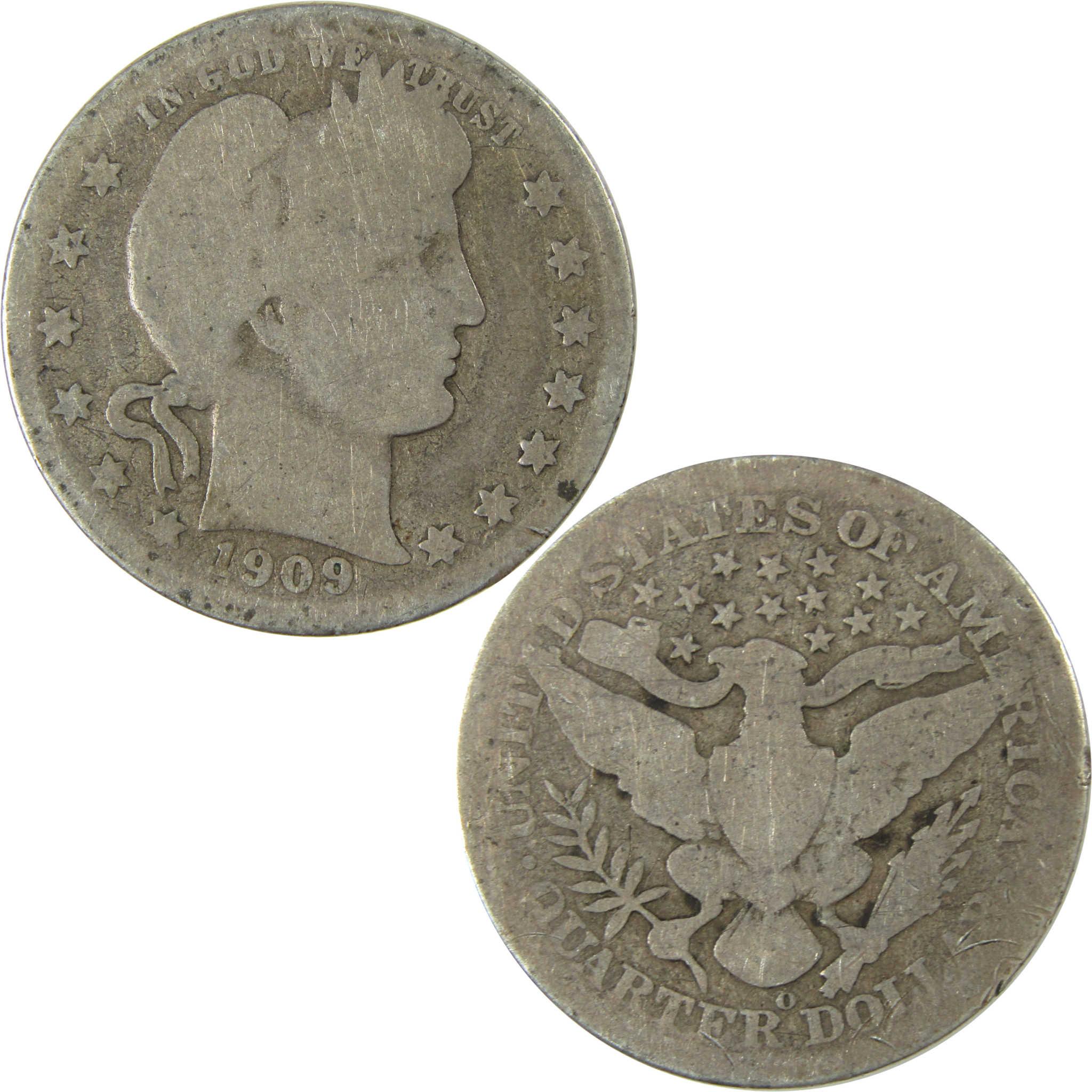 1909 O Barber Silver Quarter AG About Good 25c Coin SKU:CP885
