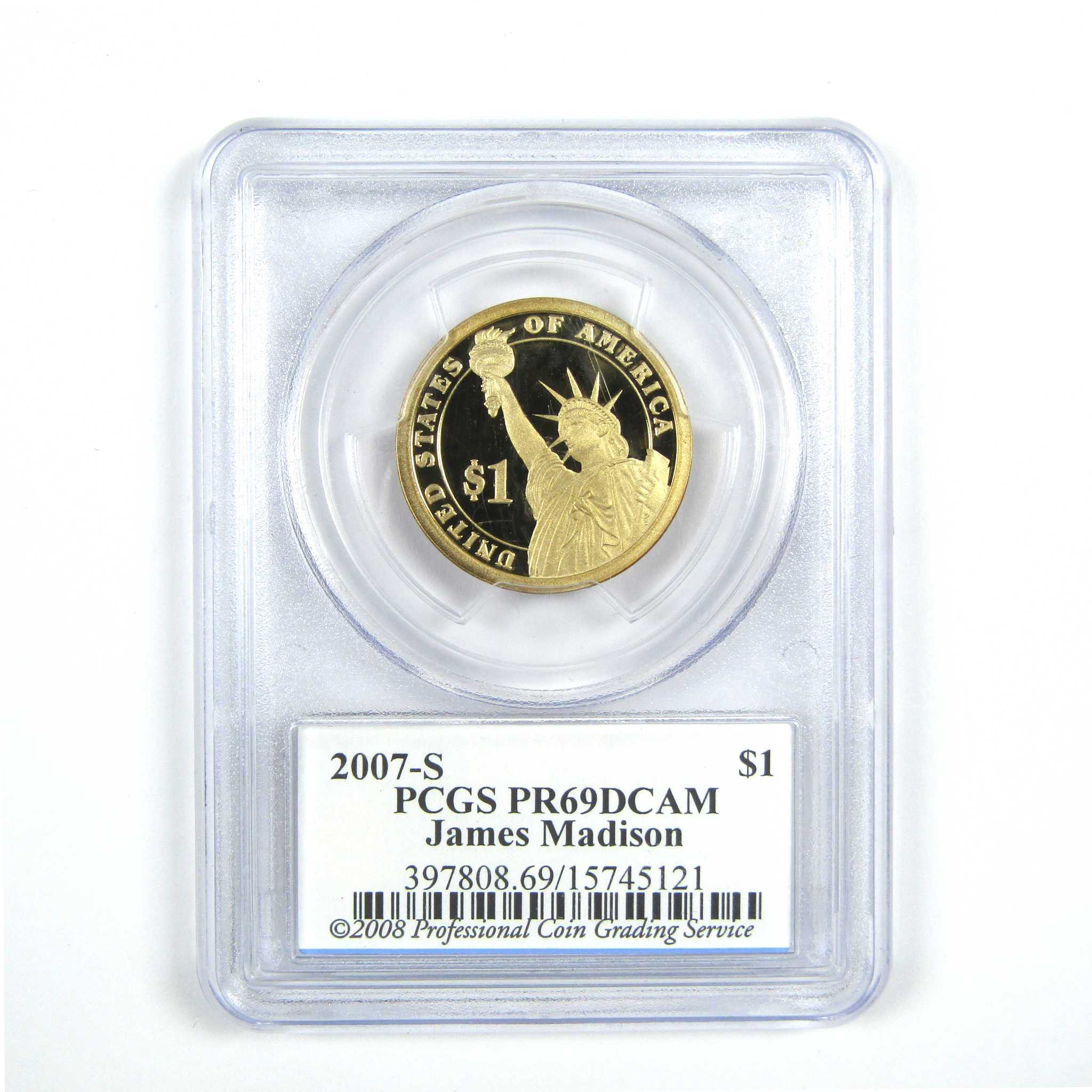 2007 S James Madison Presidential Dollar PR 69 DCAM PCGS SKU:CPC7702