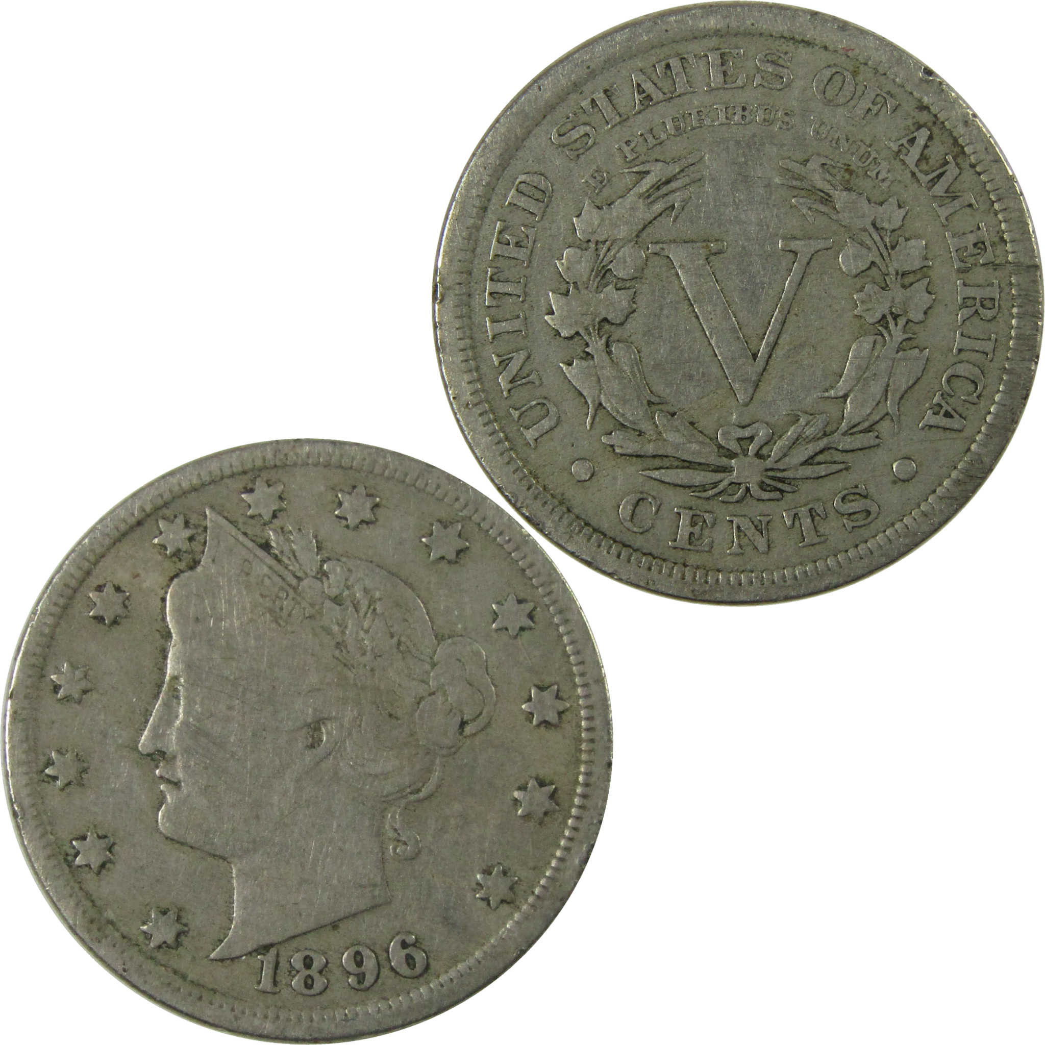 1896 Liberty Head V Nickel VG Very Good 5c Coin SKU:I27862