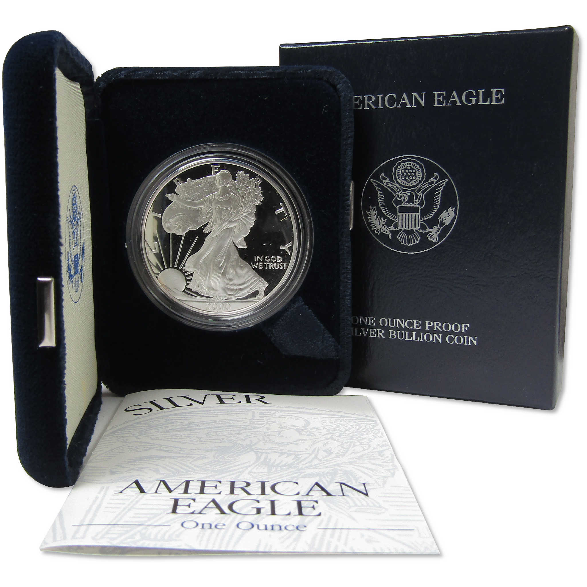 2000 P American Silver Eagle Bullion Proof $1 Coin Collectible OGP COA