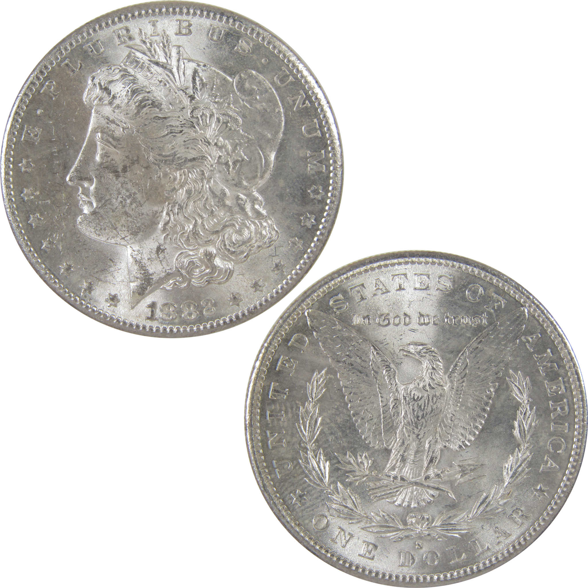 1882 S Morgan Dollar Uncirculated Silver $1 Coin SKU:I18876 - Morgan coin - Morgan silver dollar - Morgan silver dollar for sale - Profile Coins &amp; Collectibles
