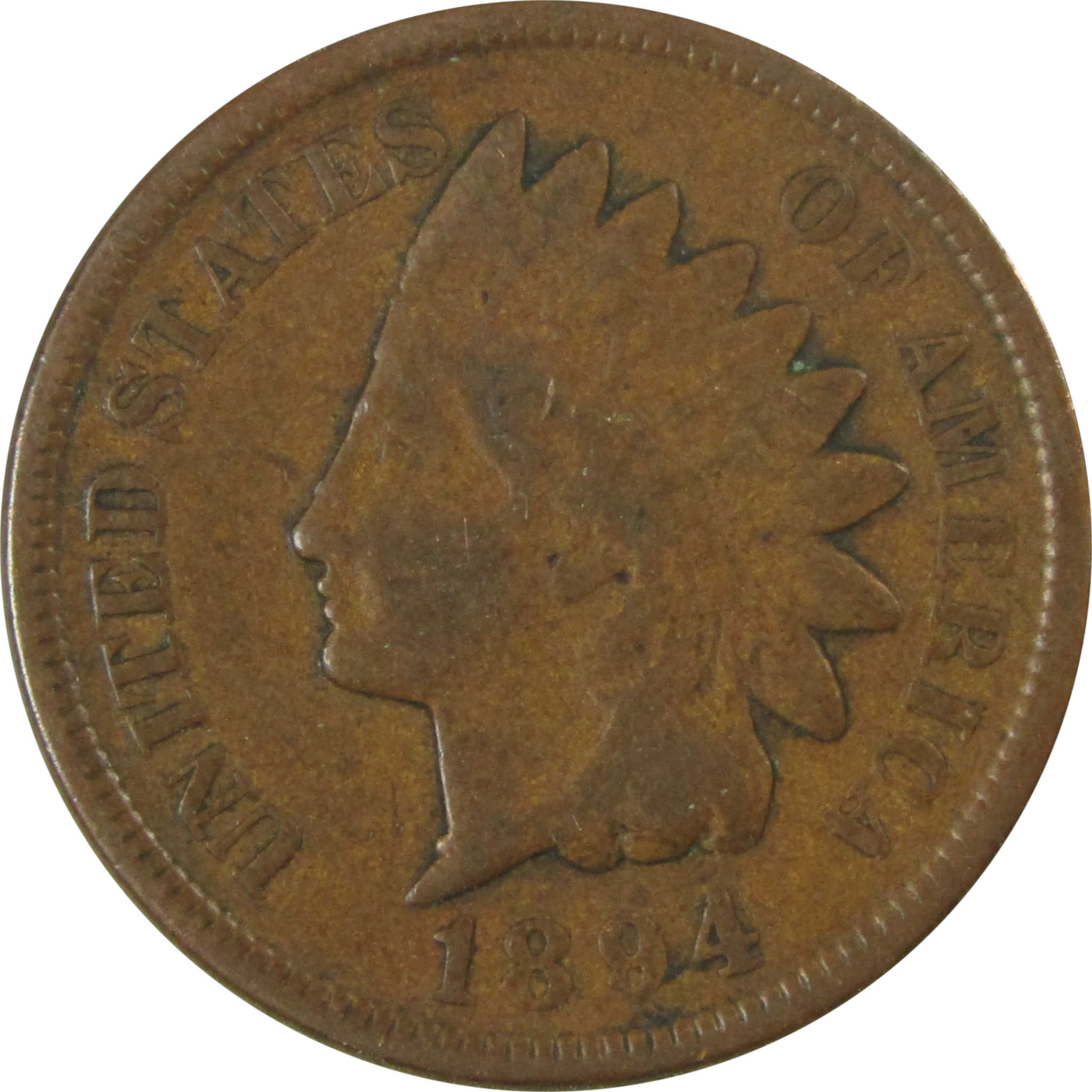 1894 Indian Head Cent VG Very Good Penny Collectible SKU:I26601