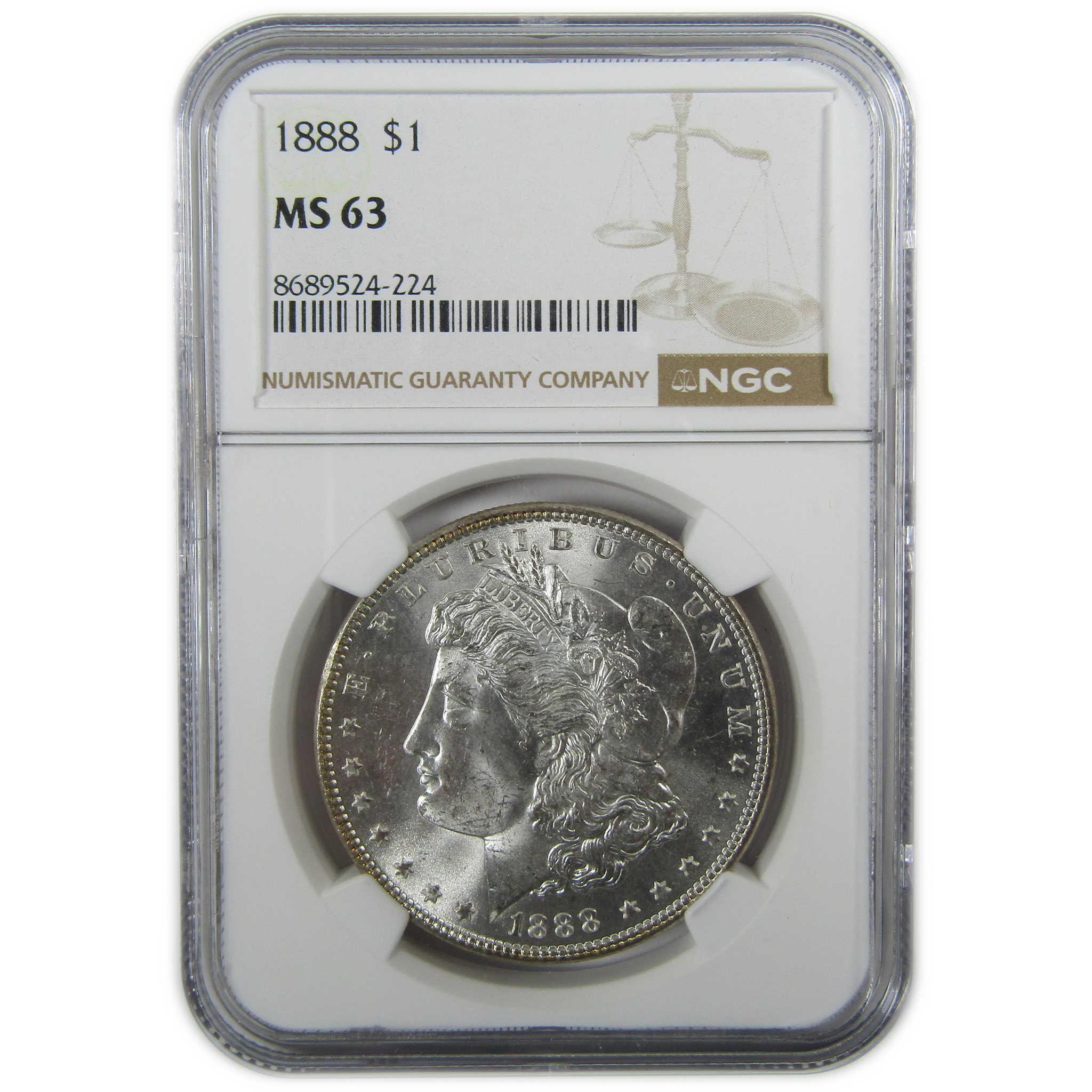 1888 Morgan Silver Dollar MS 63 NGC Uncirculated $1 Coin SKU:CP415 - Morgan coin - Morgan silver dollar - Morgan silver dollar for sale - Profile Coins &amp; Collectibles