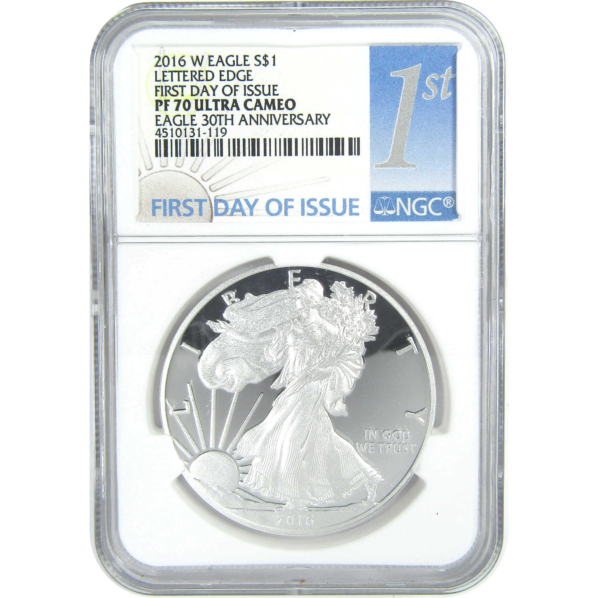 2016 W Lettered Edge American Silver Eagle PF 70 UCAM NGC SKU:CPC9439