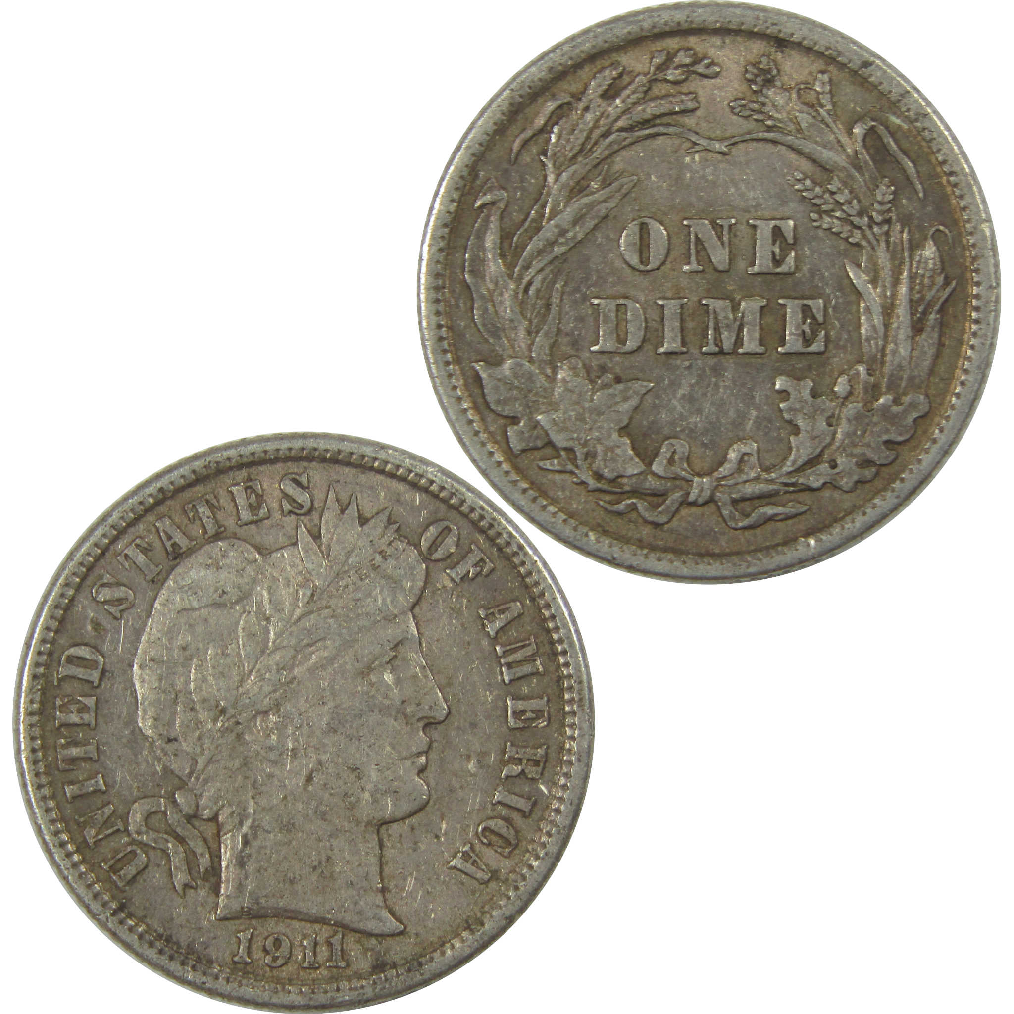 1911 Barber Dime XF EF Extremely Fine Details Silver SKU:I20662