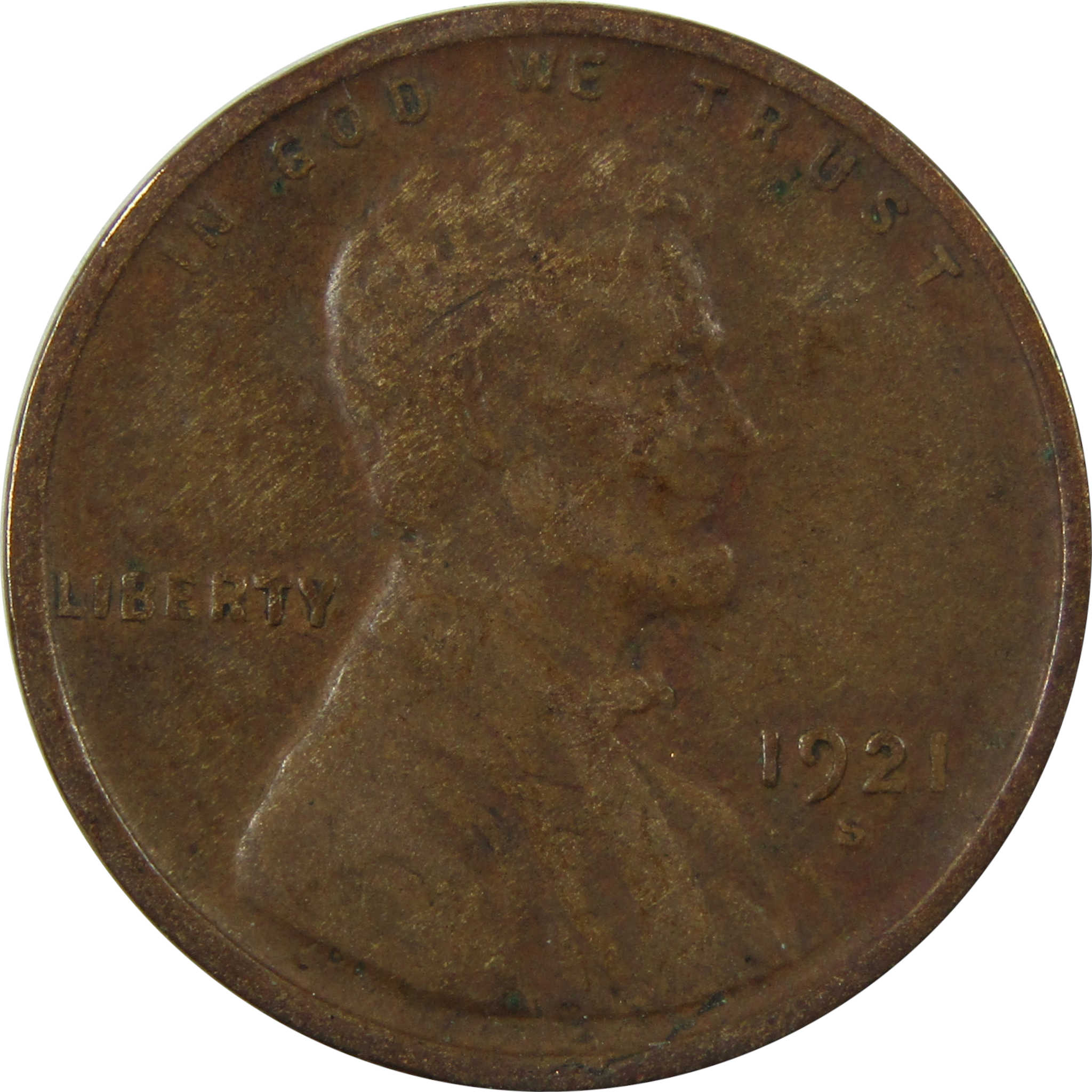 1921 S Lincoln Wheat Cent VF Very Fine Penny 1c Coin SKU:I25739