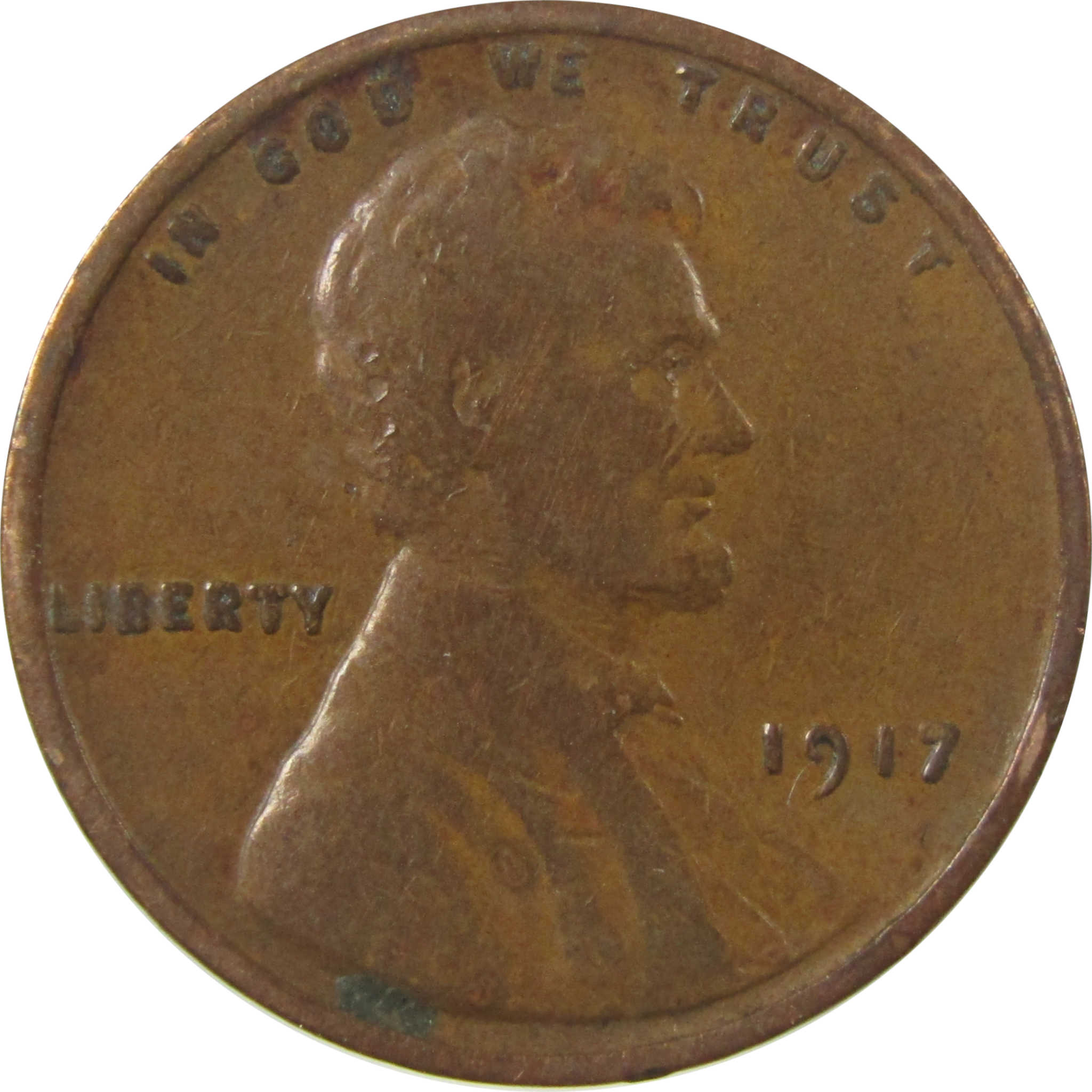 1917 Lincoln Wheat Cent F Fine Penny 1c Coin SKU:I26834