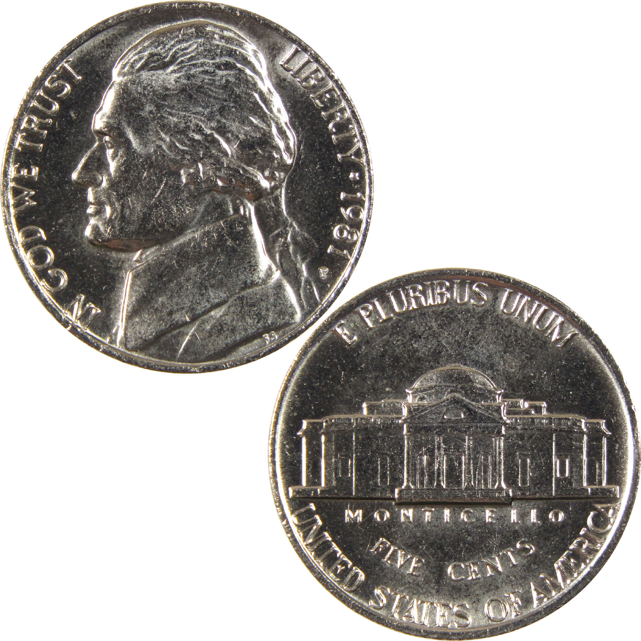 1981 P Jefferson Nickel Uncirculated 5c Coin