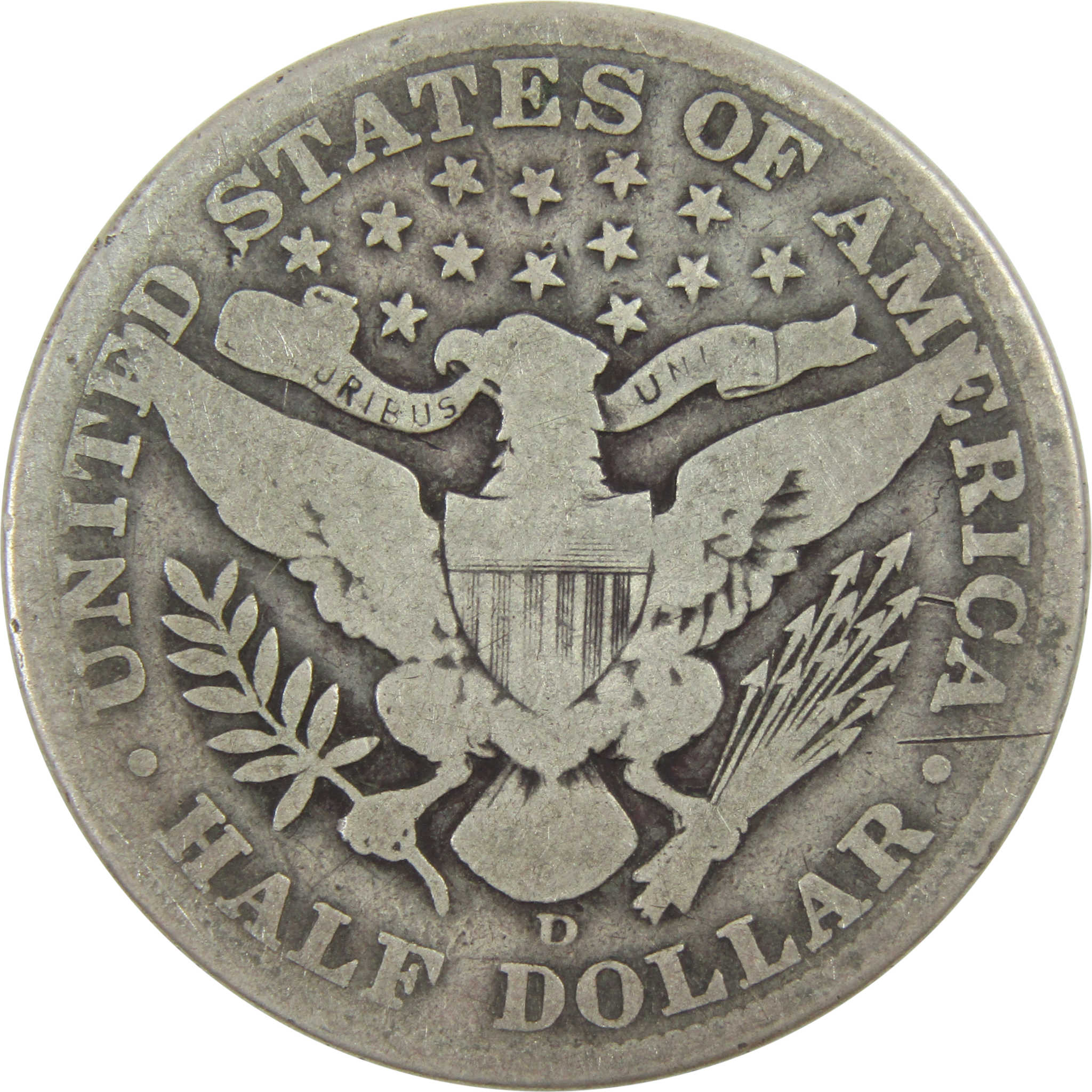 1912 D Barber Half Dollar G Good Silver 50c Coin SKU:I12808