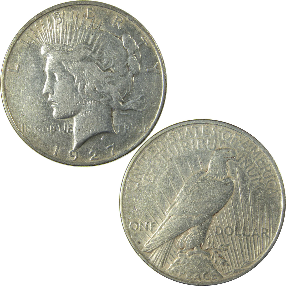 1927 D Peace Silver Dollar XF EF Extremely Fine Details SKU:I28106