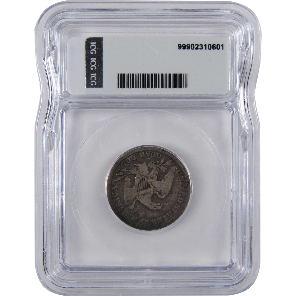 1845 Seated Liberty Silver Quarter VG 8 ICG 25c Coin SKU:I29086