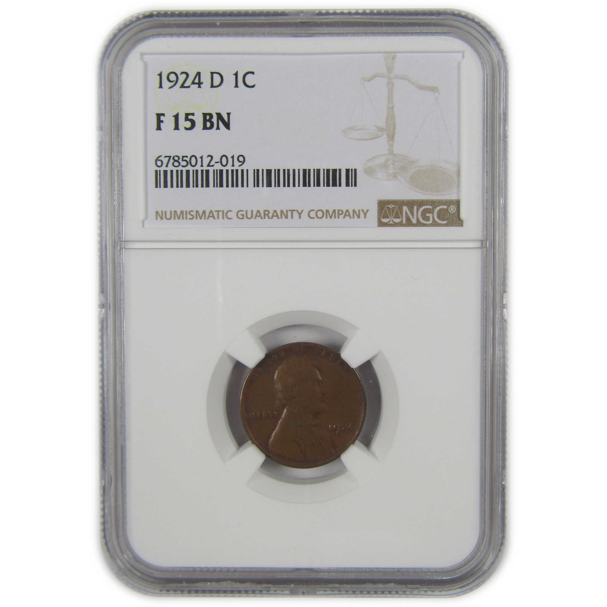 1924 D Lincoln Wheat Cent F 15 BN NGC Penny 1c Coin SKU:I20304
