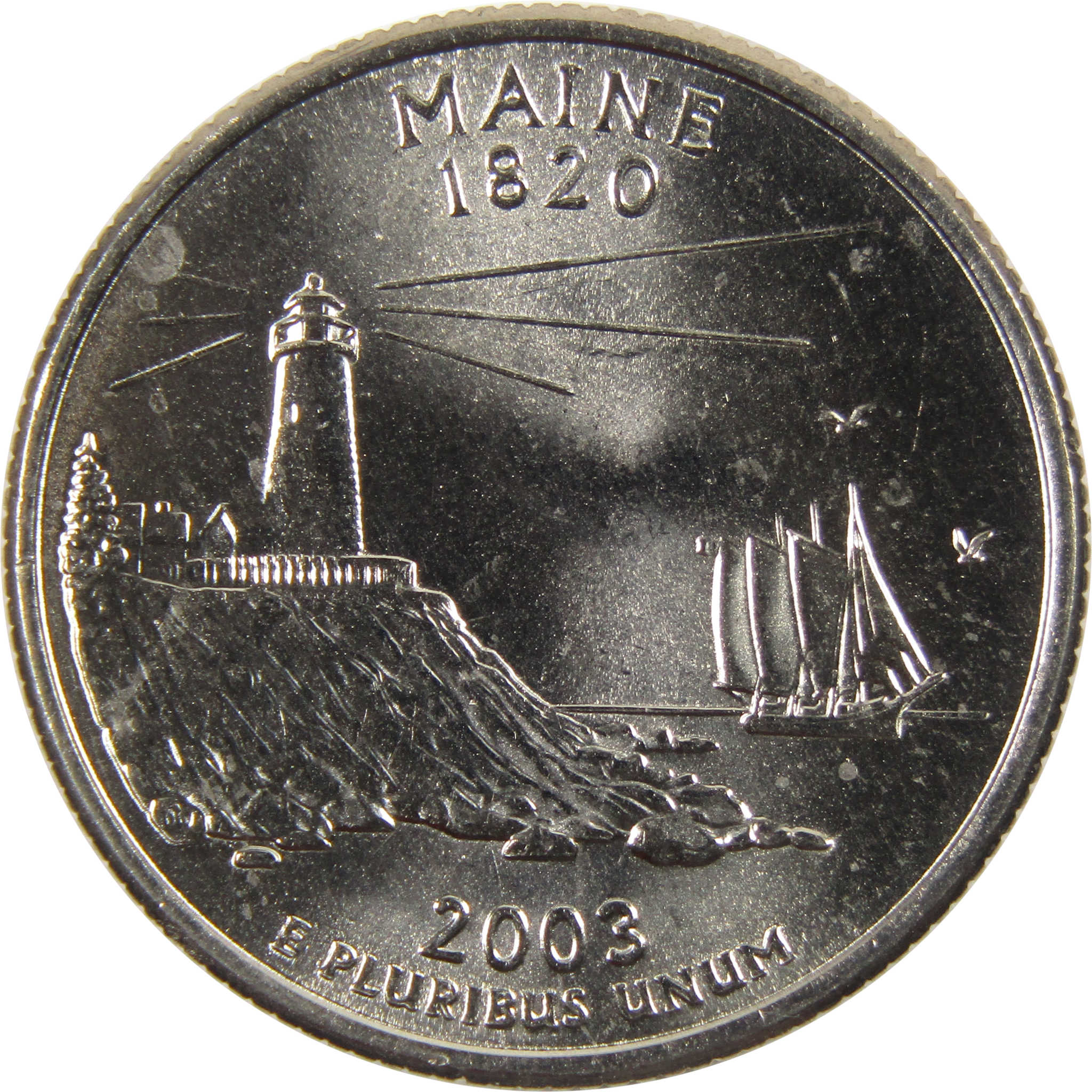 2003 D Maine State Quarter BU Uncirculated Clad 25c Coin