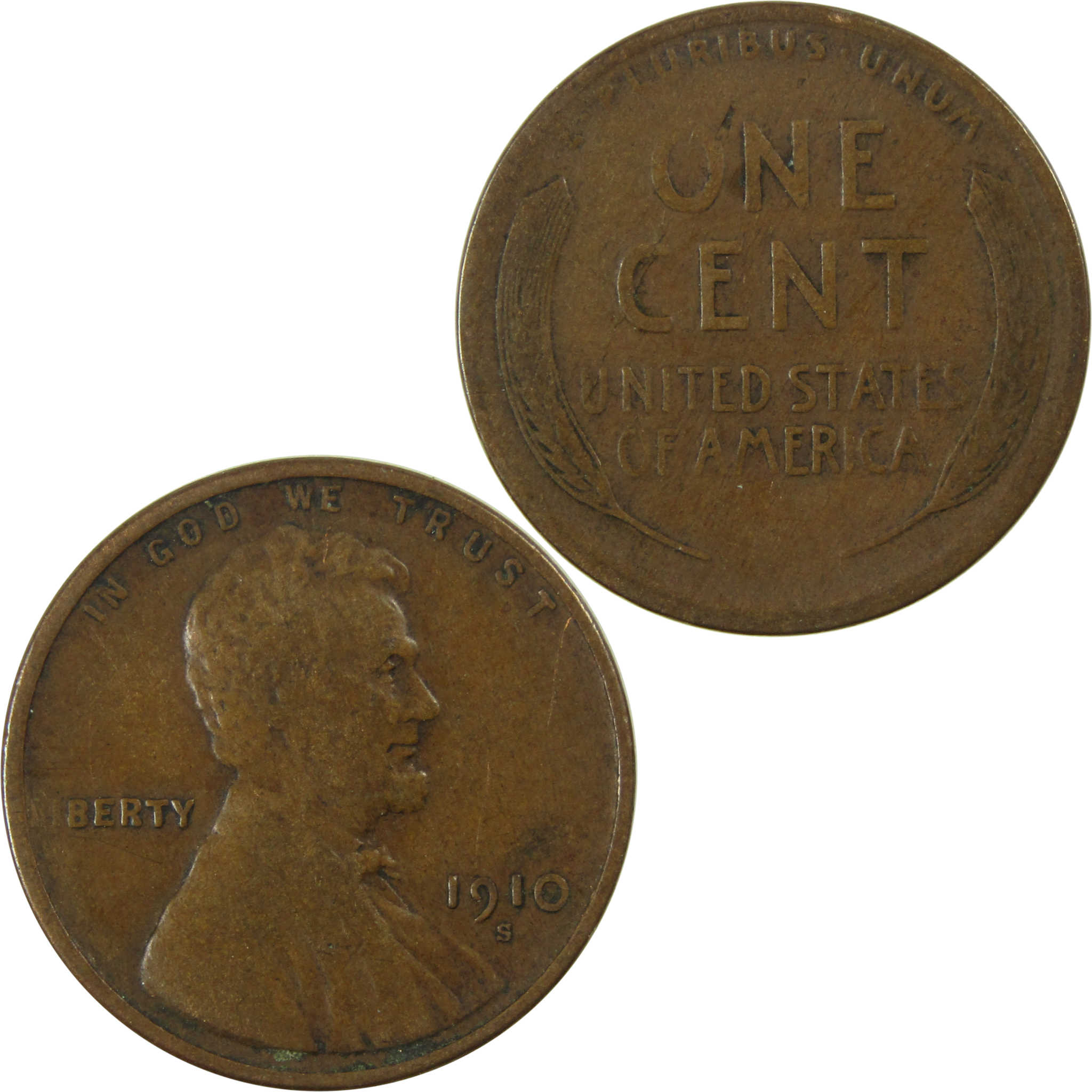 1910 S Lincoln Wheat Cent VF Very Fine Penny 1c Coin SKU:I25268