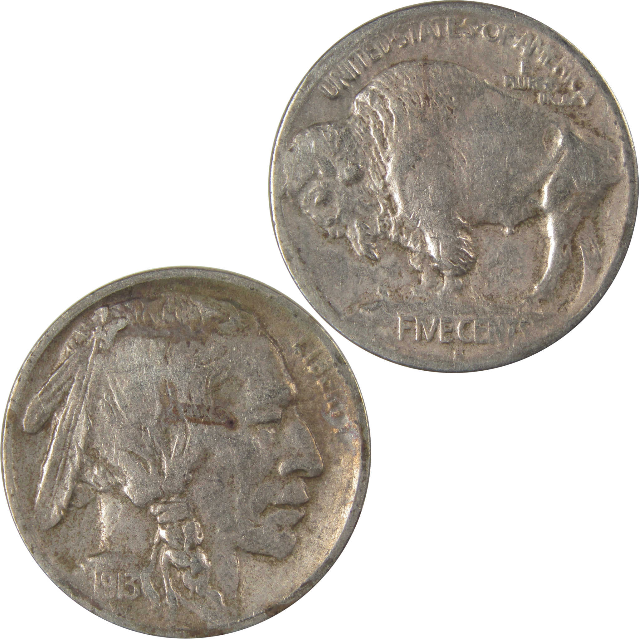 1913 S Type 1 Indian Head Buffalo Nickel F Fine Details SKU:I22903