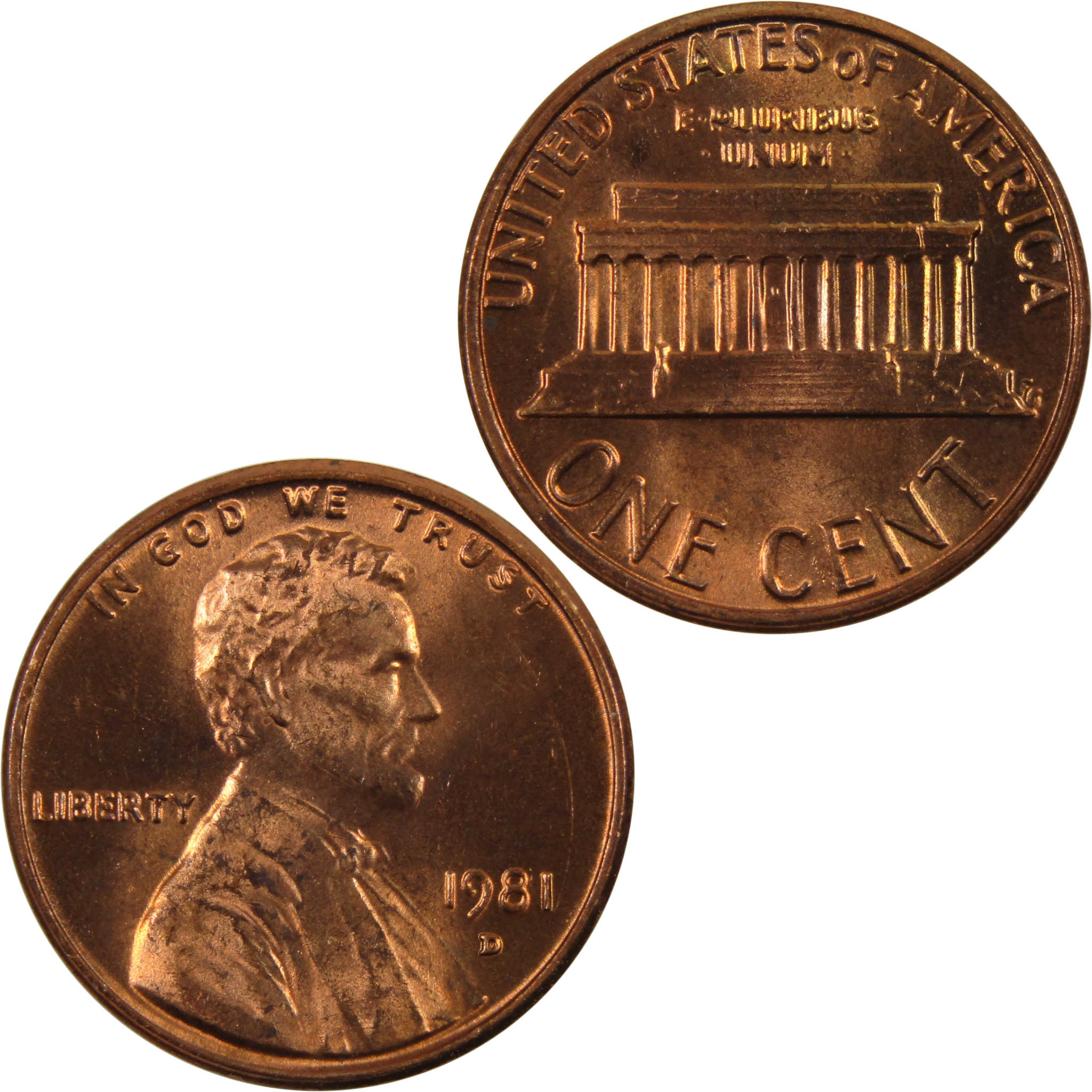 1981 D Lincoln Memorial Cent BU Uncirculated Penny 1c Coin