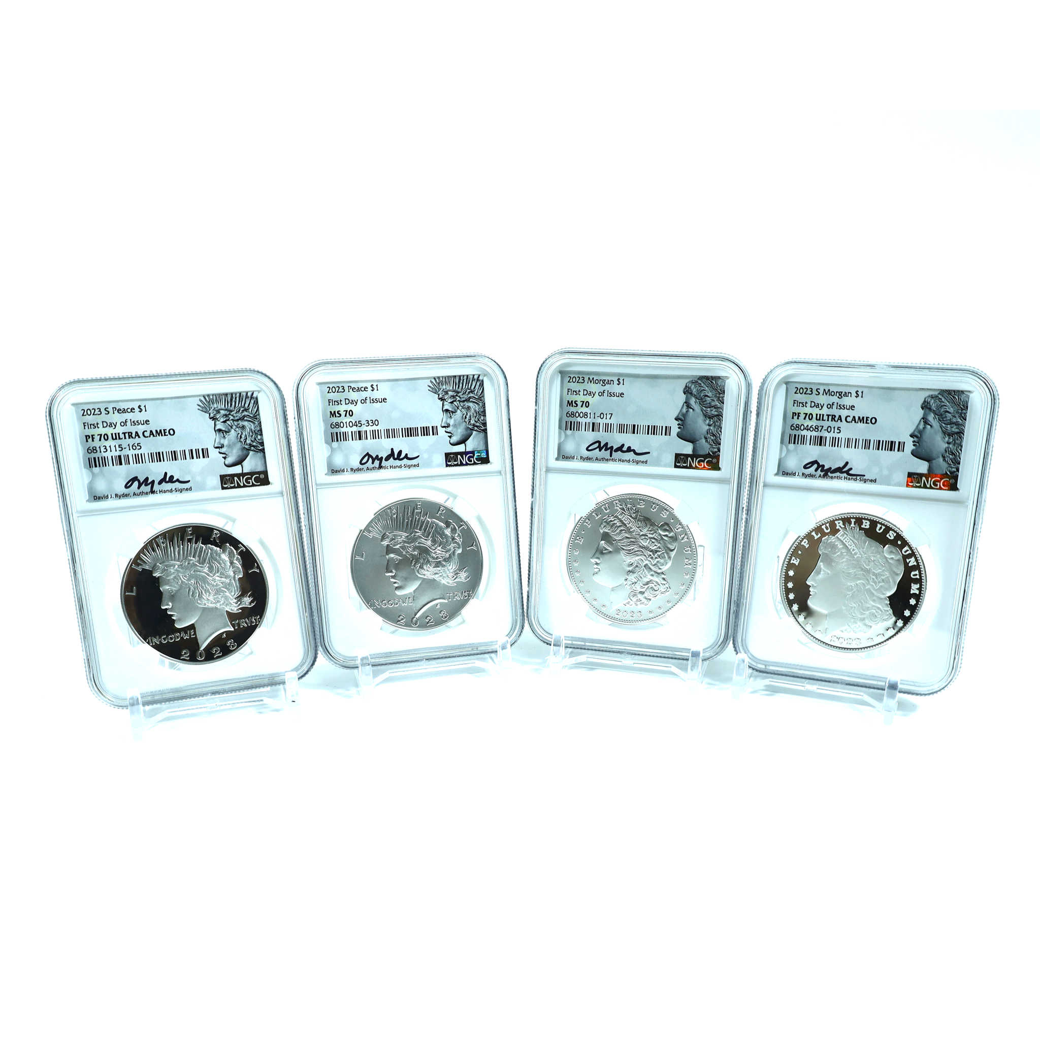 2023 Morgan & Peace Dollar 4 pc Set MS 70 PF 70 UCAM NGC SKU:CPC7007 - Morgan coin - Morgan silver dollar - Morgan silver dollar for sale - Profile Coins &amp; Collectibles