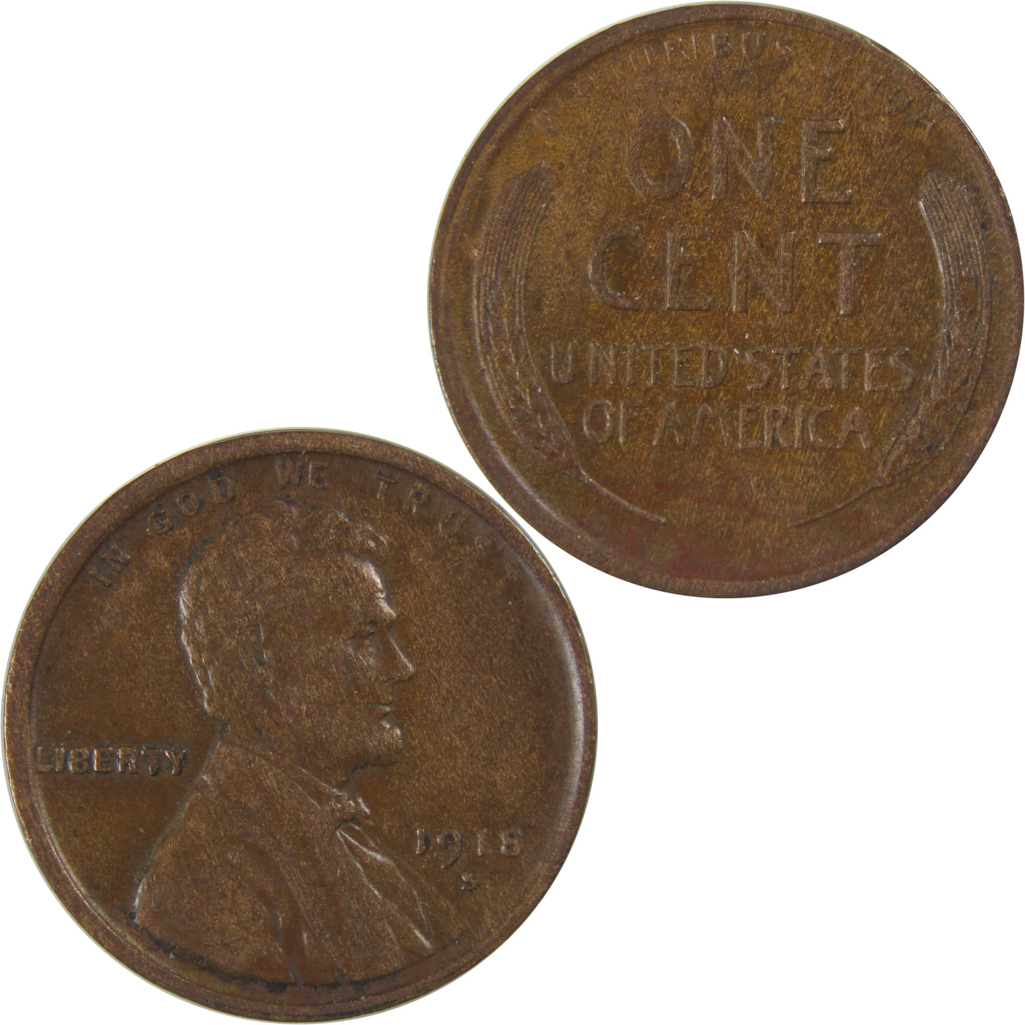 1918 S Lincoln Wheat Cent XF EF Extremely Fine Penny SKU:I23756