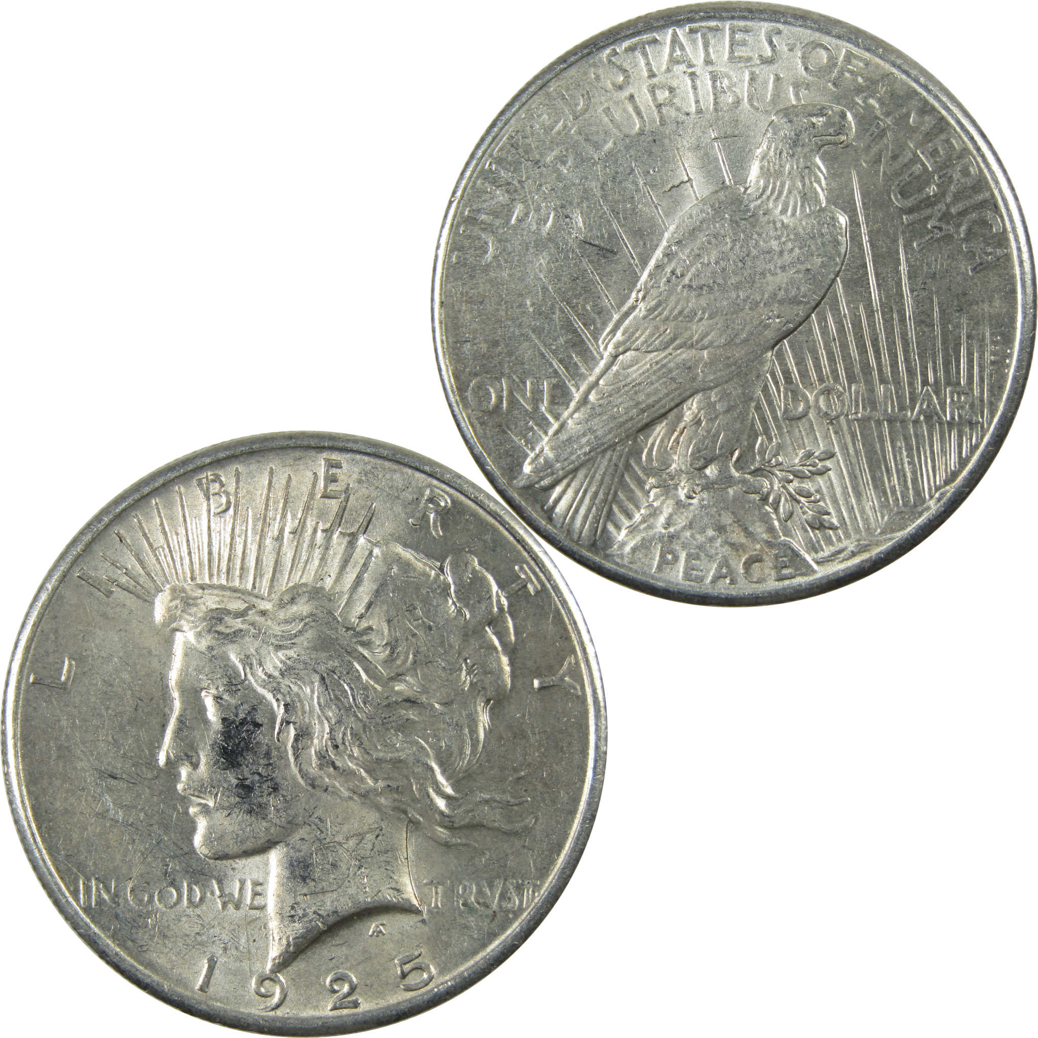 1925 Peace Dollar AU About Uncirculated Silver $1 Coin SKU:I15098