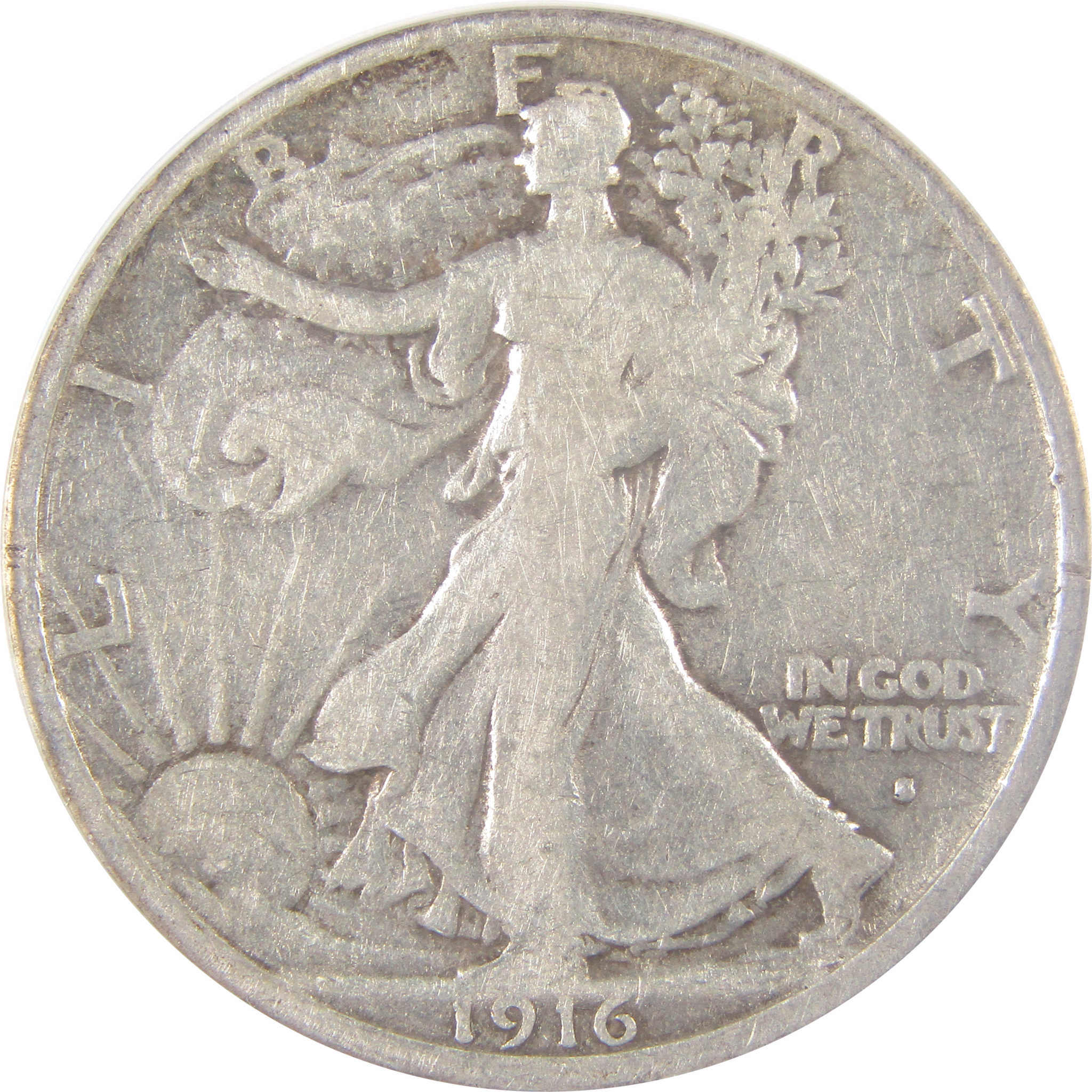 1916 S Liberty Walking Half Dollar VG 8 ANACS Silver 50c SKU:I17441