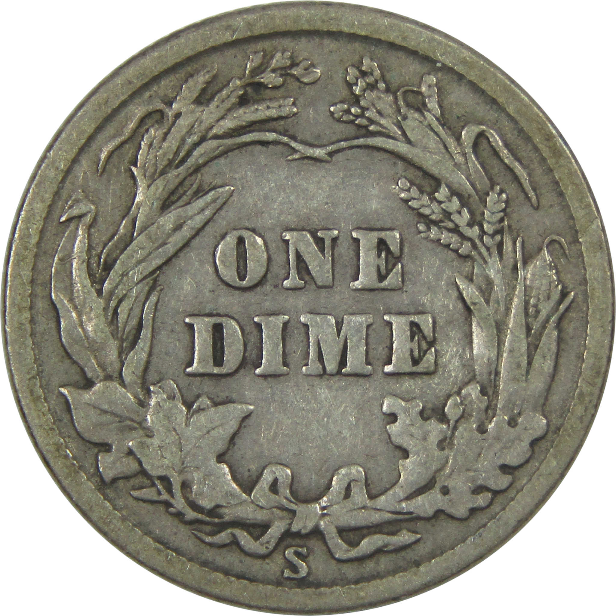 1916 S Barber Dime F Fine Silver 10c Coin SKU:I15417