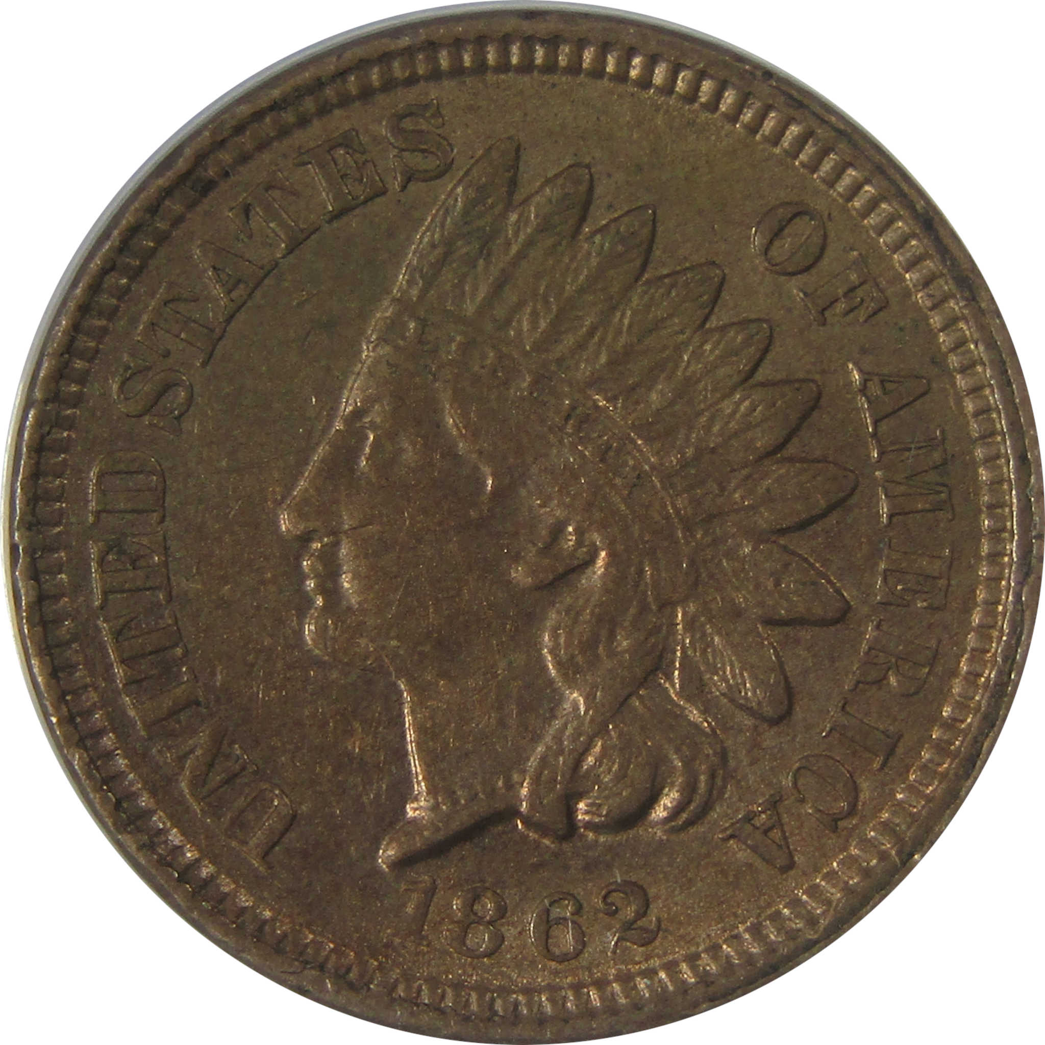 1862 Indian Head Cent AU 55 ANACS Penny 1c Coin Collectible SKU:I23662