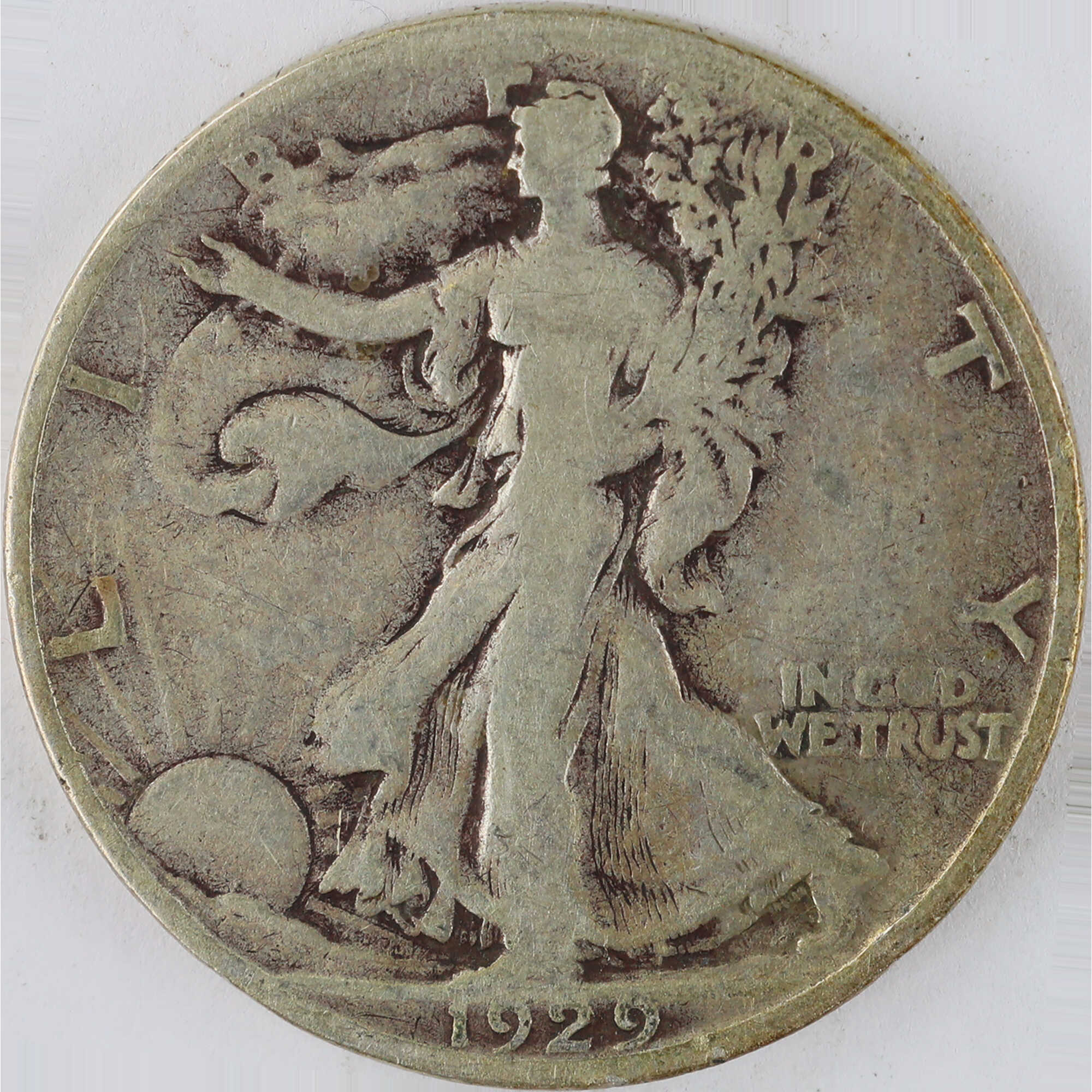 1929 S Liberty Walking Half Dollar G Good Silver 50c Coin SKU:I12034