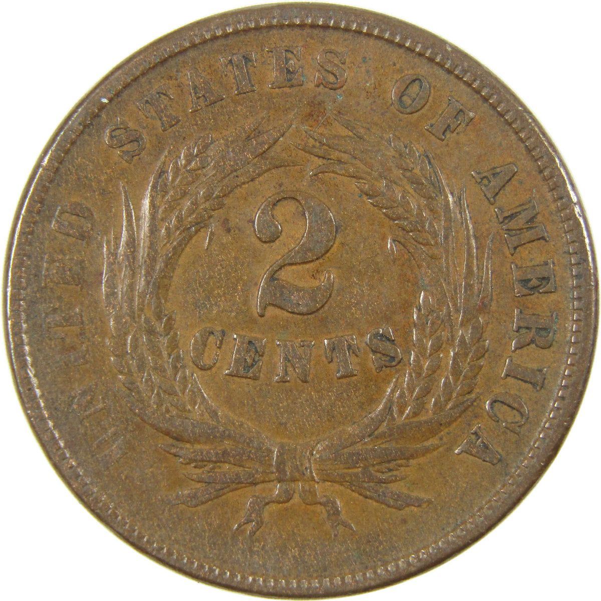 1865 Two Cent Piece VF/XF Very Fine / Extremely Fine 2c Coin