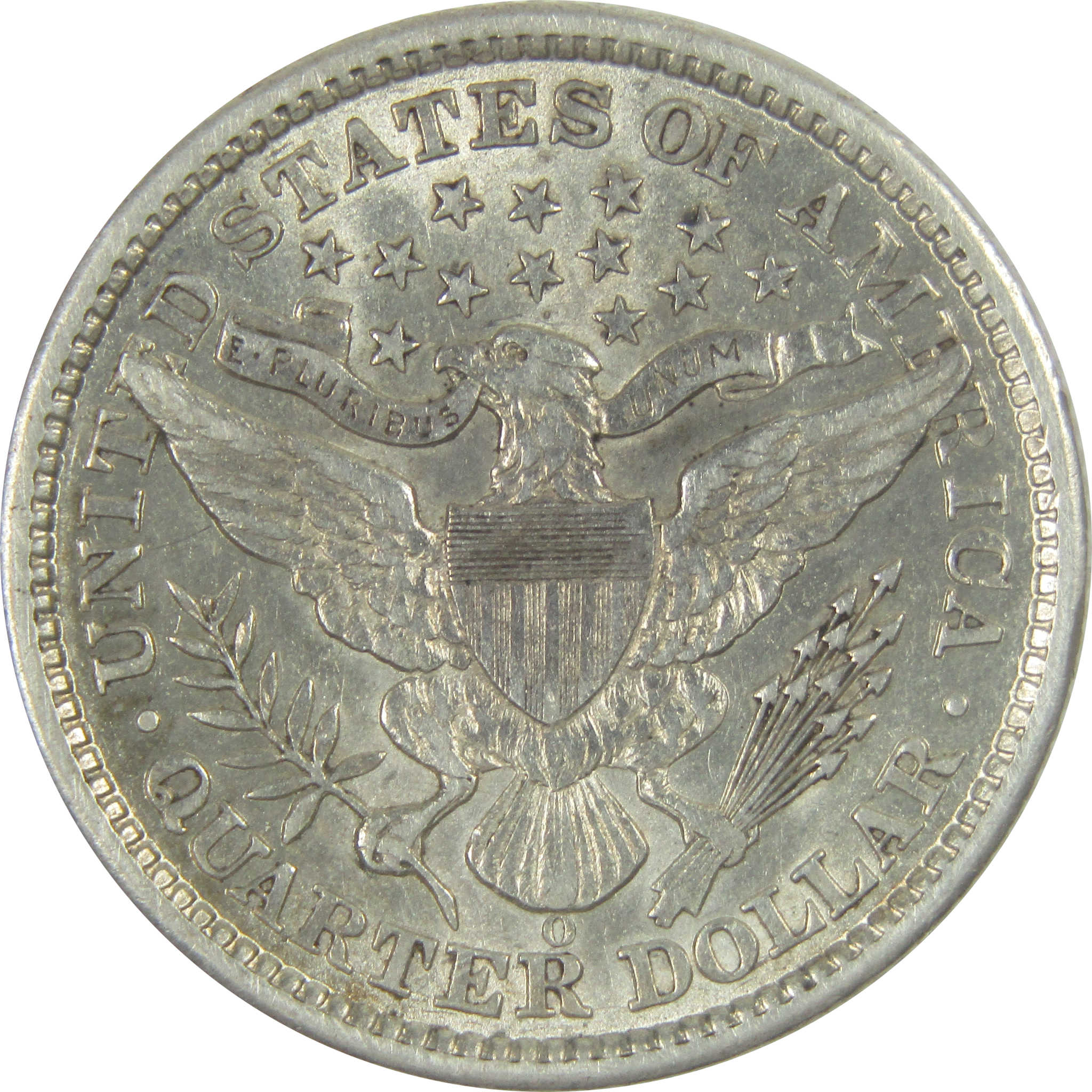 1892 O Barber Quarter AU About Uncirculated Silver 25c Coin SKU:I16546