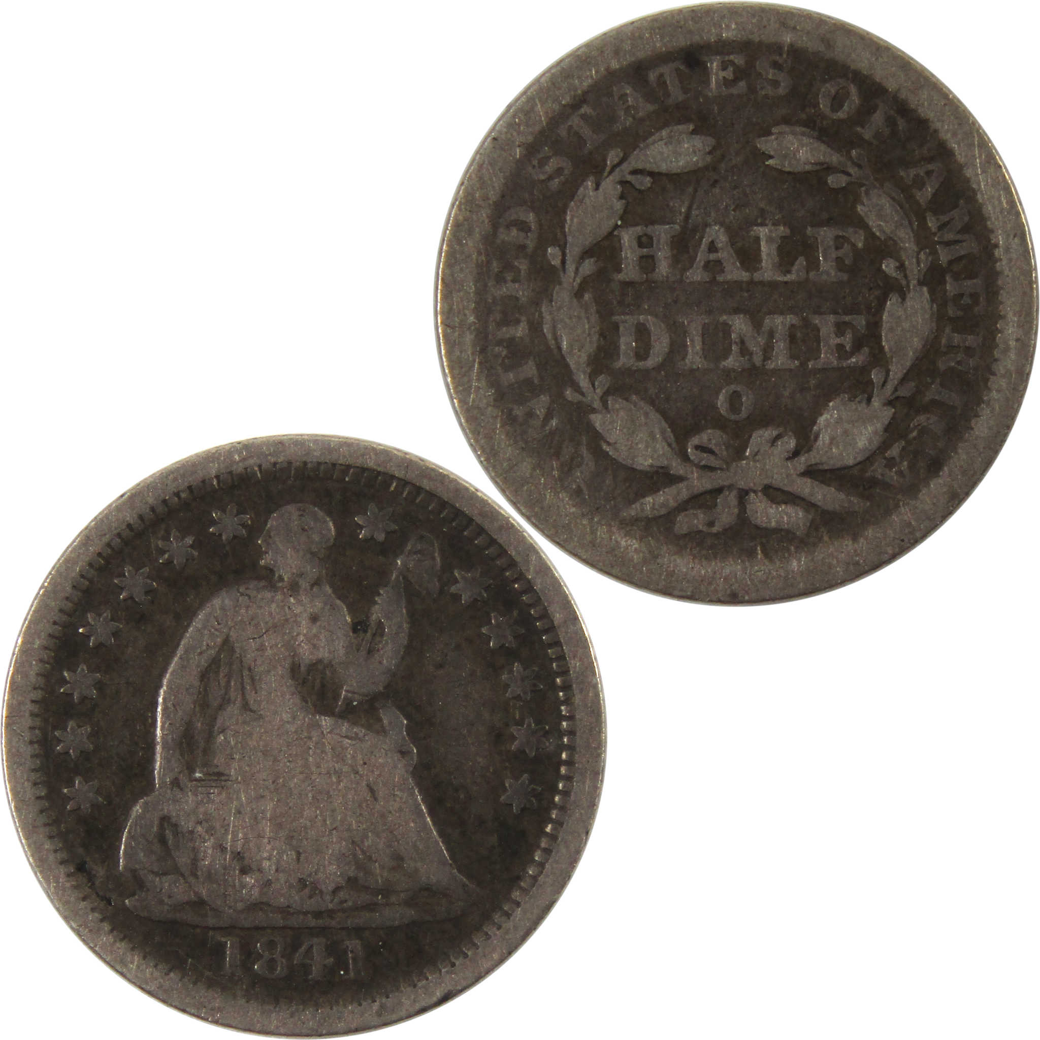 1841 O Seated Liberty Half Dime G Good 90% Silver 5c Coin SKU:I10082