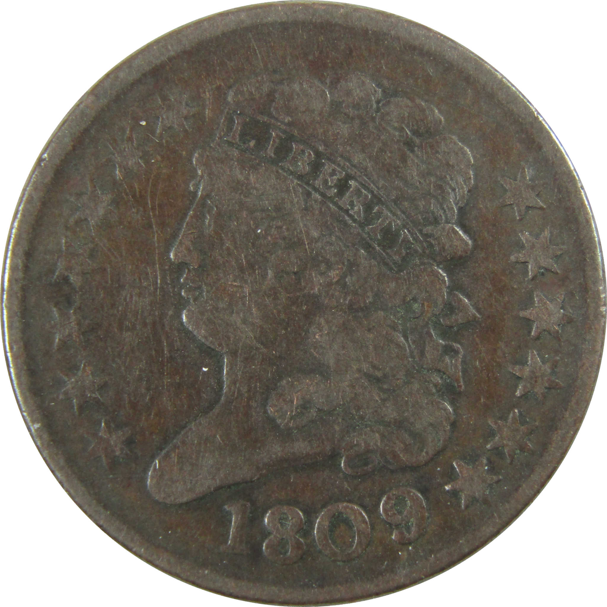 1809 Classic Head Copper Half Cent VF Very Fine 1/2 Cent SKU:I28208