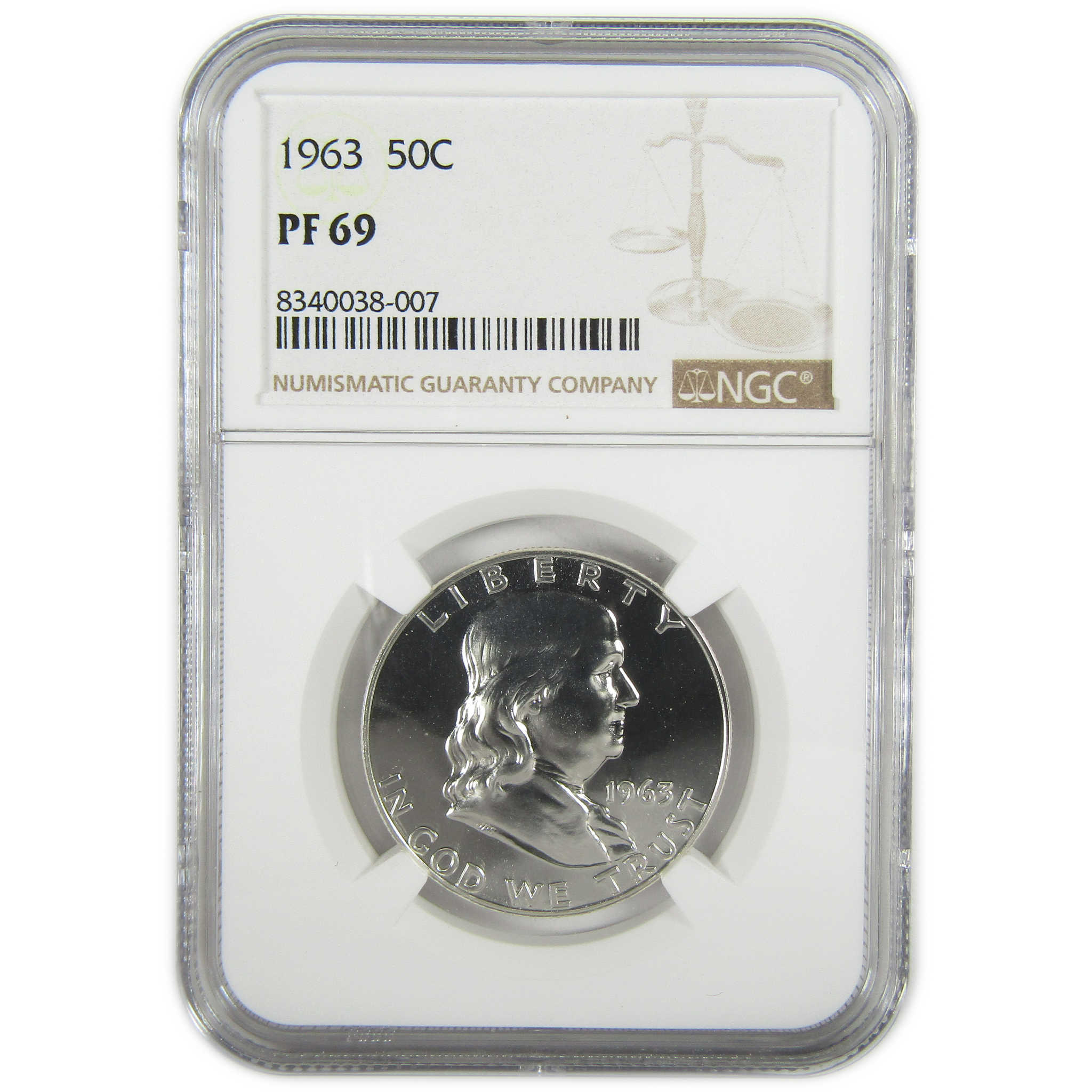 1963 Franklin Silver Half Dollar PF 69 NGC Proof 50c Coin SKU:I27443