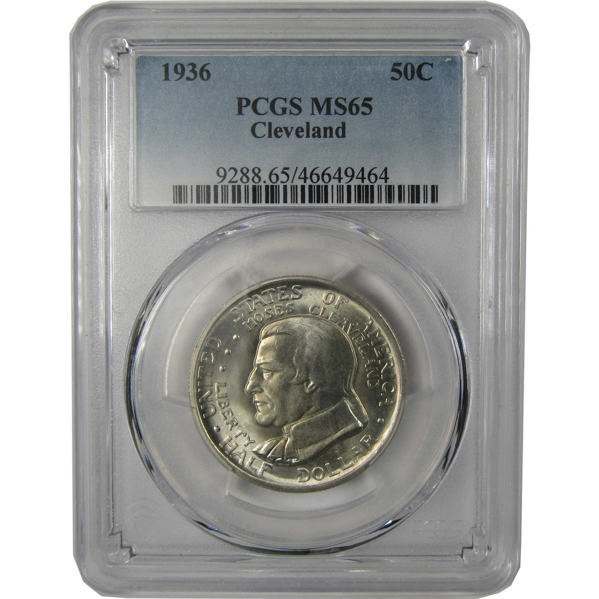 1936 Cleveland Centennial Commemorative Silver Half Dollar MS 65 PCGS