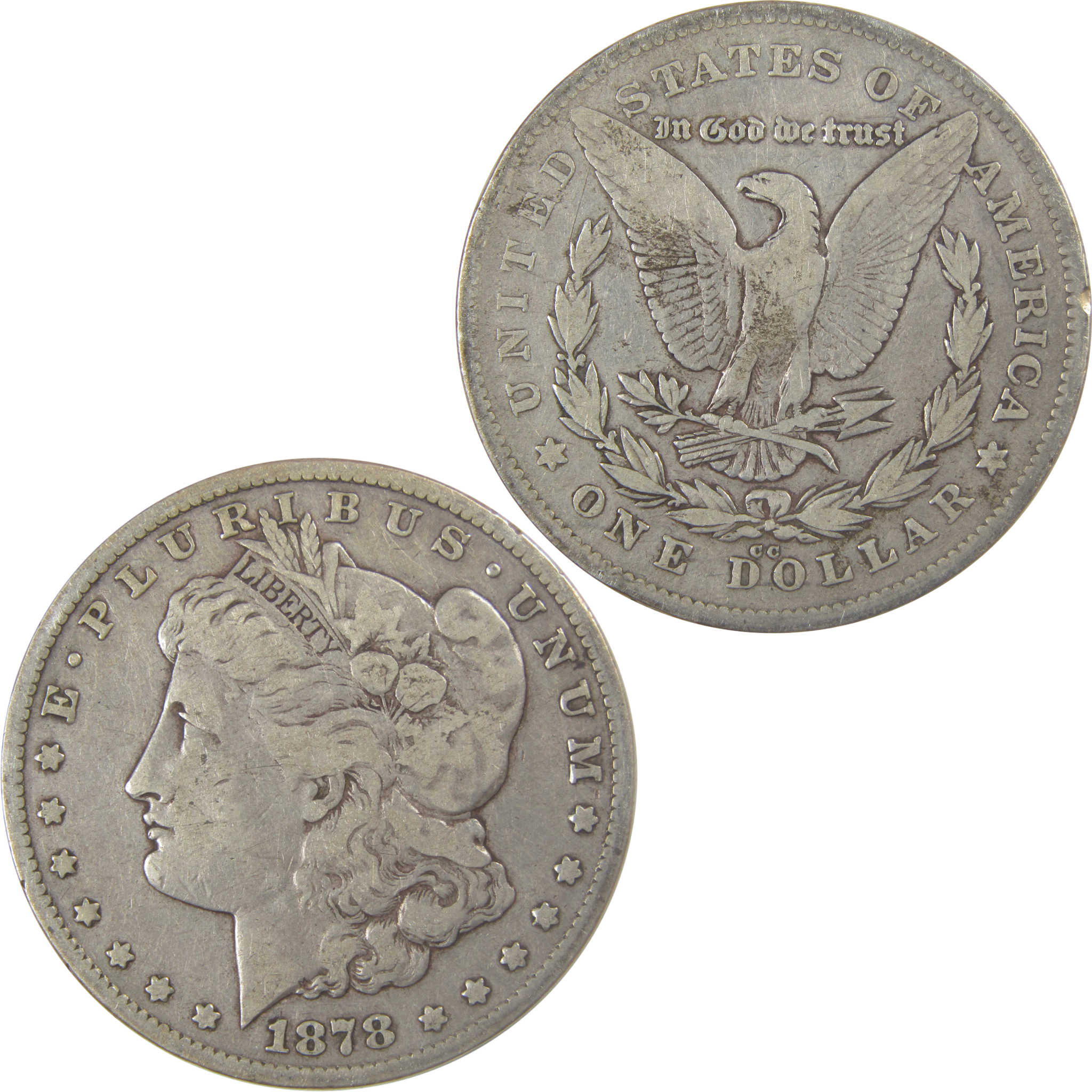 1878 CC Morgan Silver Dollar F Fine $1 Coin Collectible SKU:I24815 - Morgan coin - Morgan silver dollar - Morgan silver dollar for sale - Profile Coins &amp; Collectibles