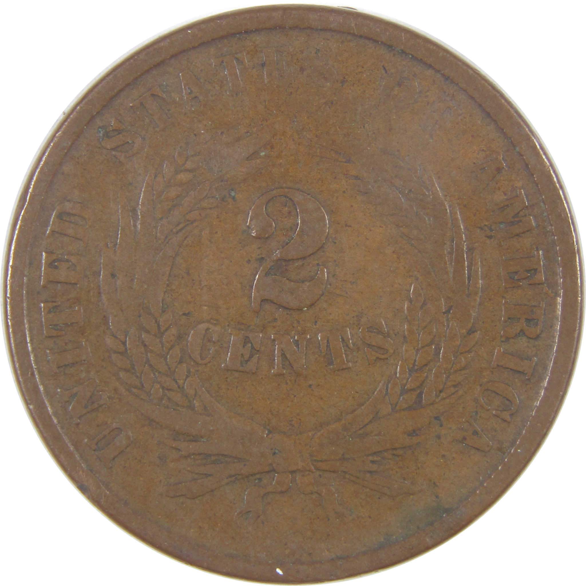 1864 Large Motto Two Cent Piece AG About Good 2c Coin SKU:I17226