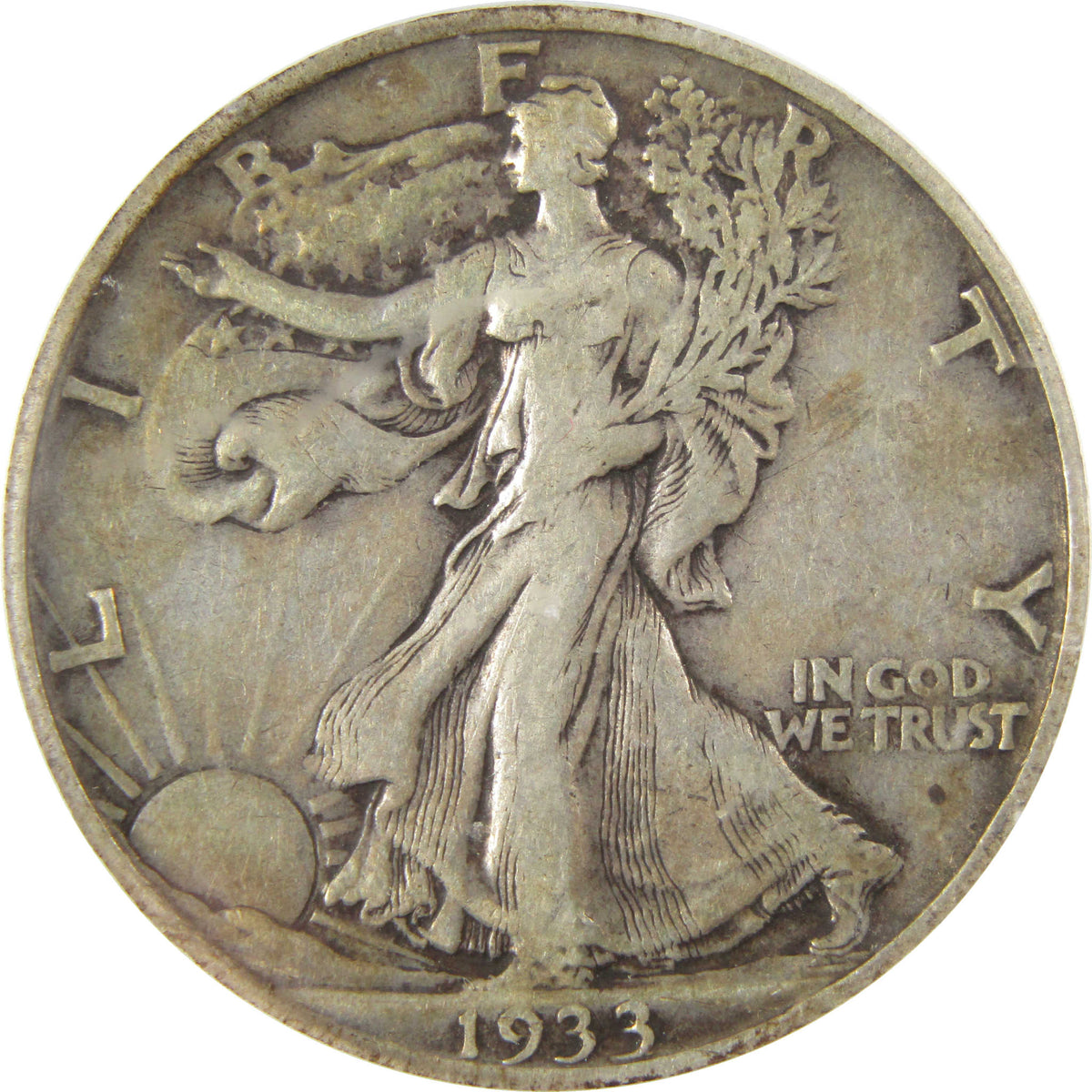 1933 S Liberty Walking Silver Half Dollar VF 30 ICG Coin SKU:I29101