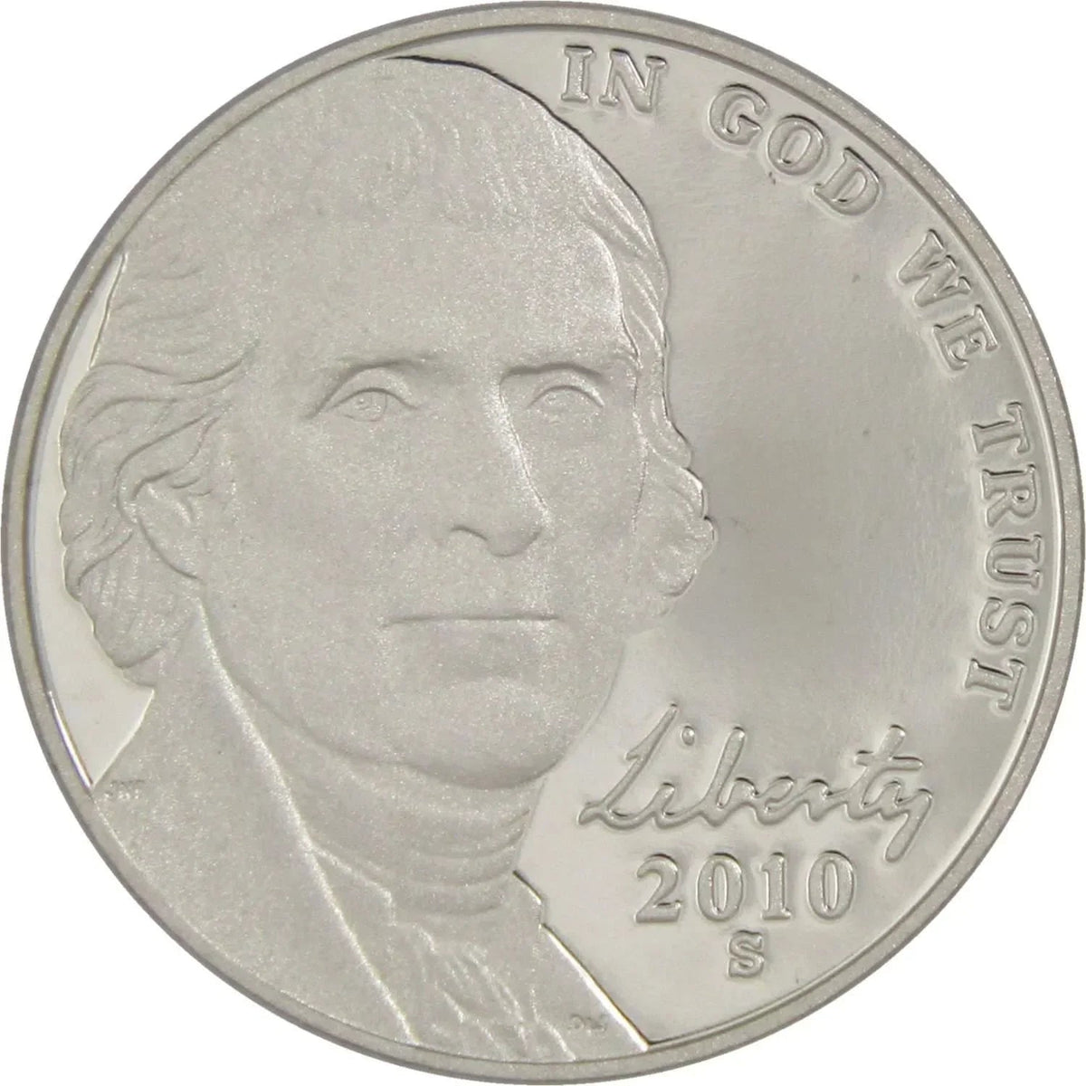2010 S Jefferson Nickel Proof 5c Coin Collectible