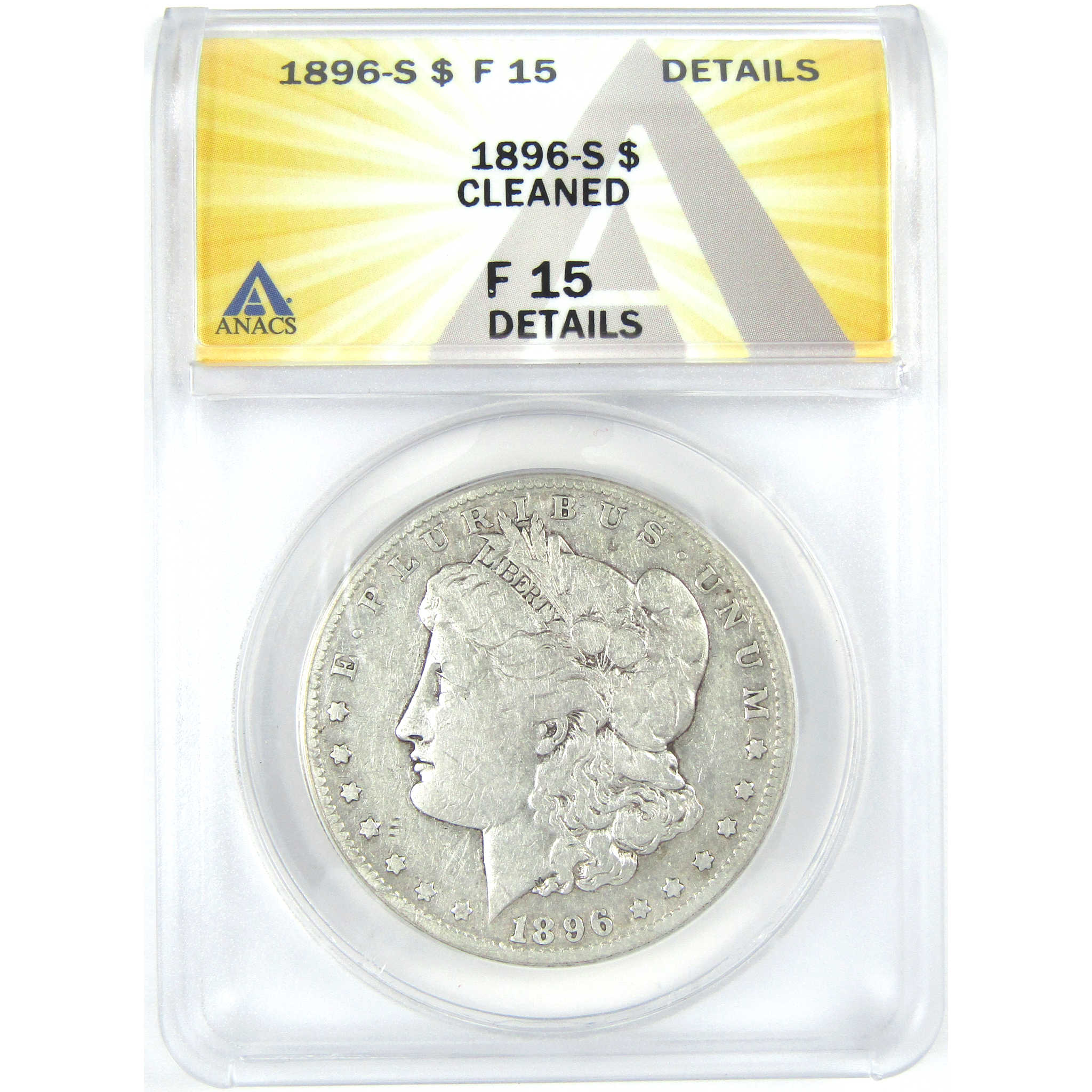 1896 S Morgan Dollar F 15 Details ANACS Silver $1 Coin SKU:I16220 - Morgan coin - Morgan silver dollar - Morgan silver dollar for sale - Profile Coins &amp; Collectibles