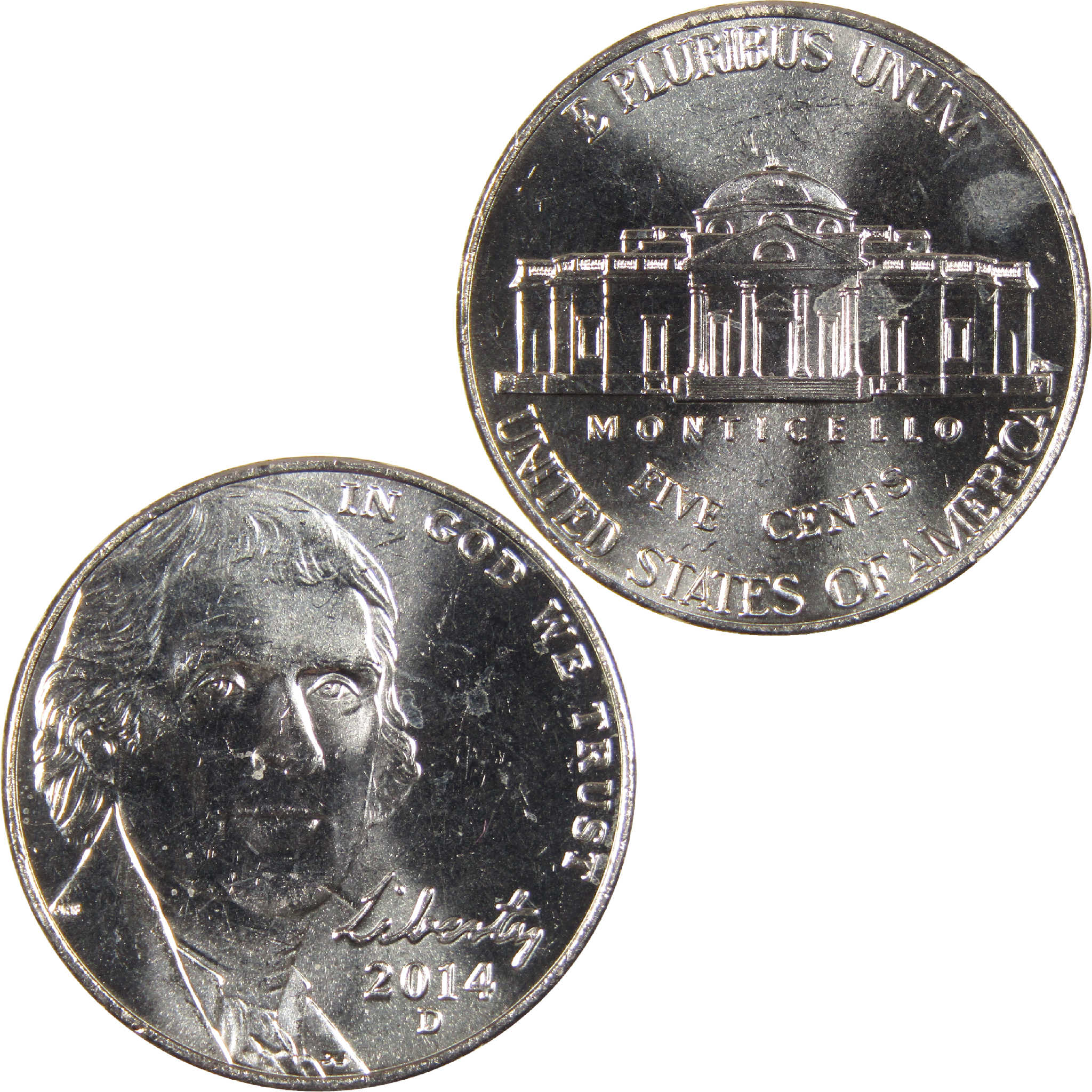 2014 D Jefferson Nickel Uncirculated 5c Coin