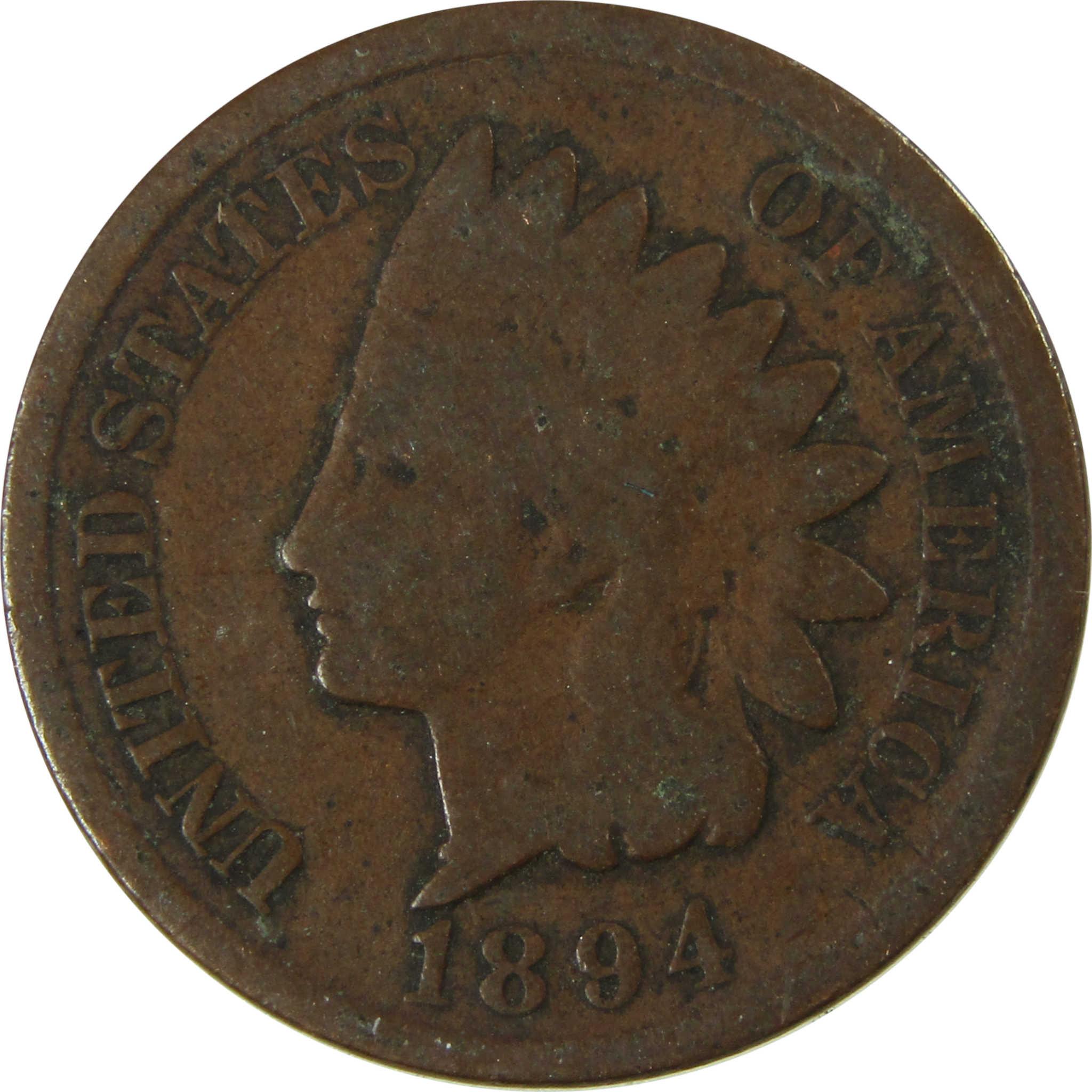 1894 Indian Head Cent G Good Penny 1c Coin Collectible SKU:I26561